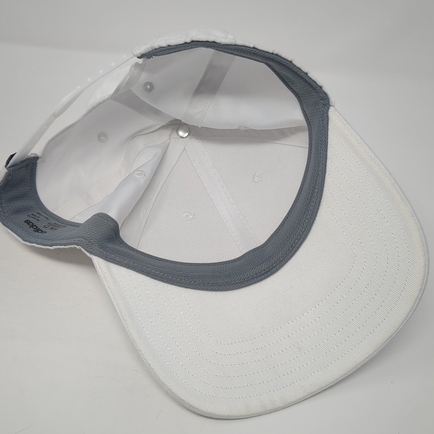 Adidas Spell Out Snapback Hat White One Size Adjustable Solid 6 Panel