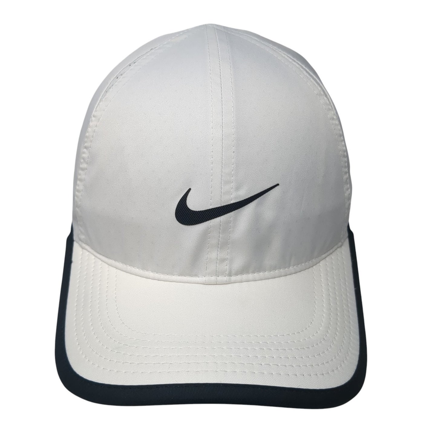 Nike Baseball Cap White One Size Adjustable Embroidered Swoosh Featherlight