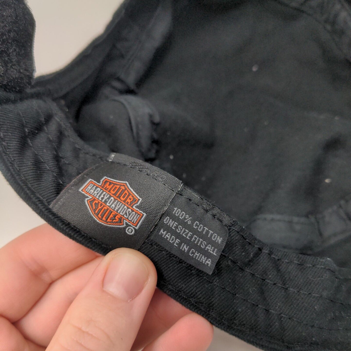 Harley-Davidson Strapback Cadet Army Hat Black OSFA Rhinestone Bling