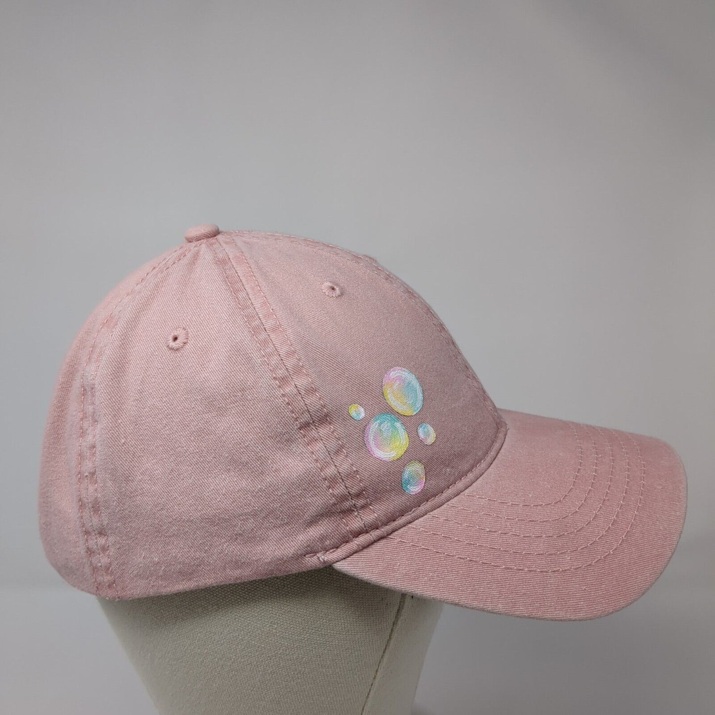 Unbranded Slideback Hat Pink One Size Adjustable Bubbles 6 Panel