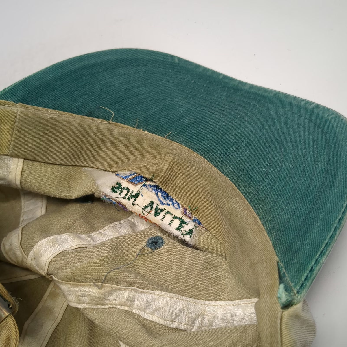 Sun Valley Baseball Cap Beige Green One Size Mountain Embroidery Slideback hat