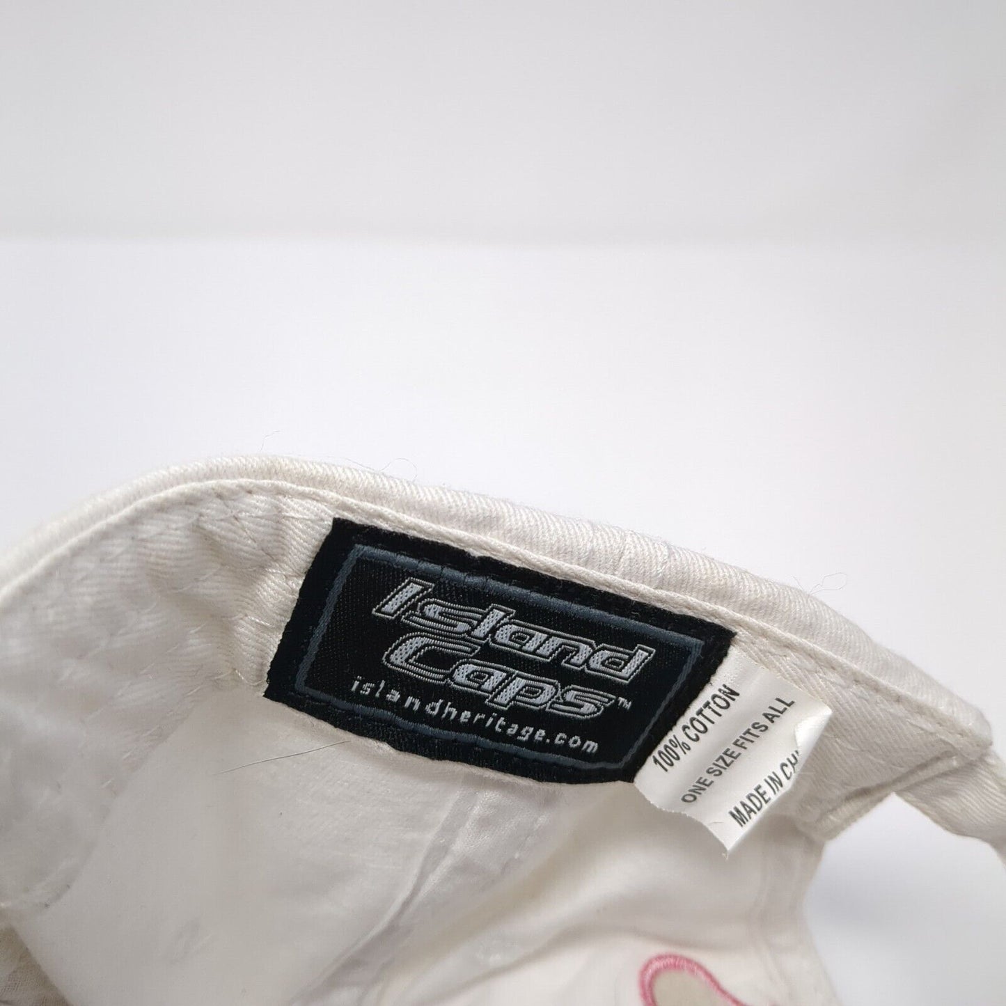 Aloha Slideback Hat White Cream One Size Adjustable Embroidered Island Caps