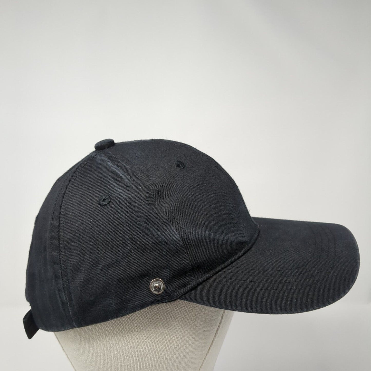 Unbranded Slideback Hat Black One Size Adjustable Vented Holes 6 Panel Blank