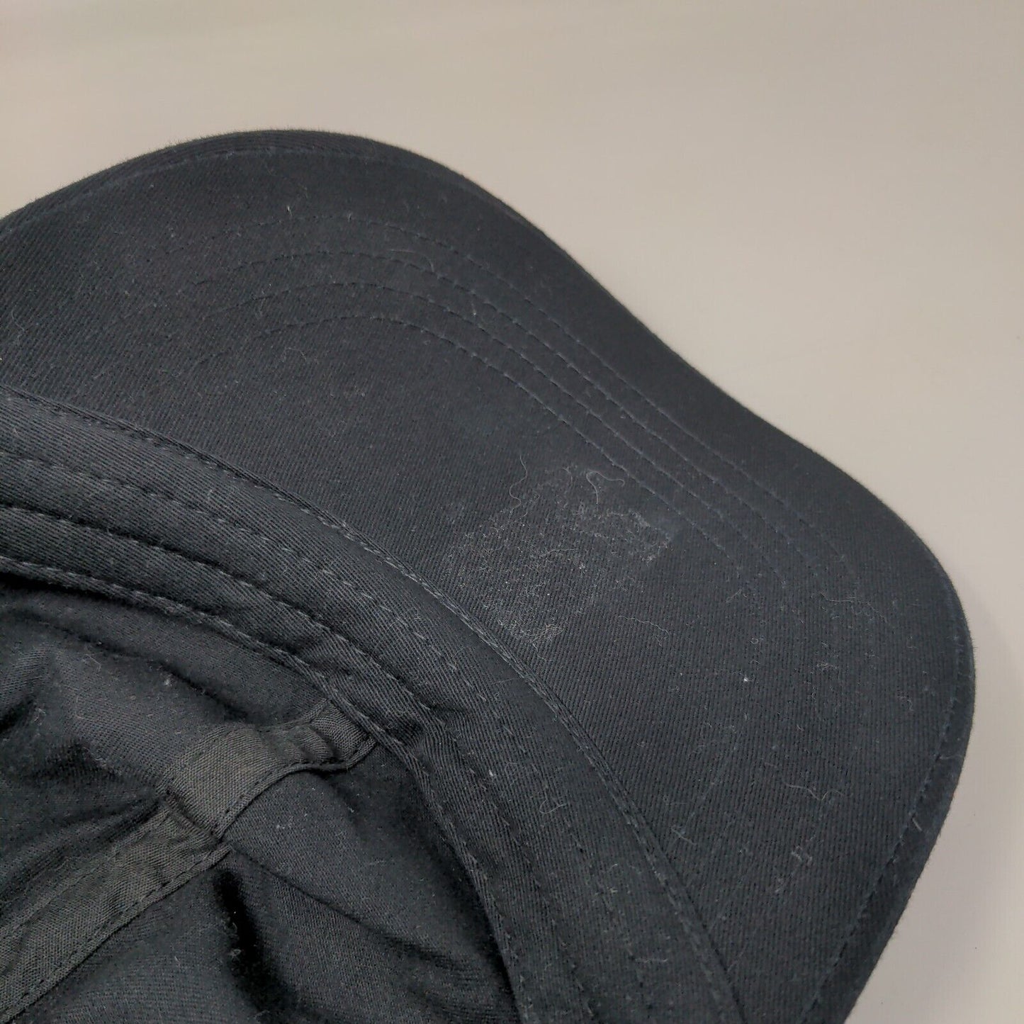 Anvil Slideback Hat Black One Size Adjustable Vented Holes 6 Panel Blank