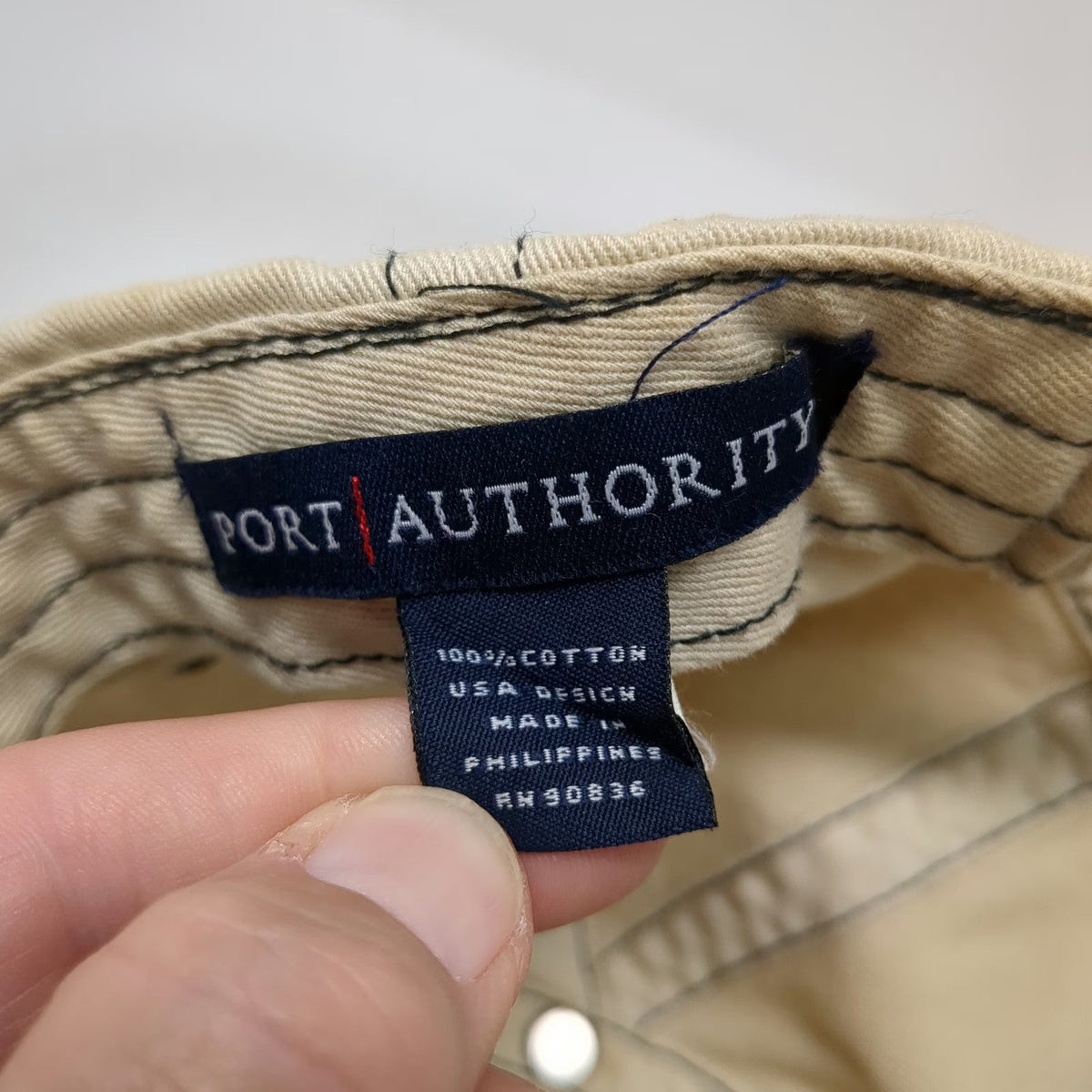 Port Authority Baseball Cap Beige OSFM Blackfoot Bands Trumpet Music Blue Hat