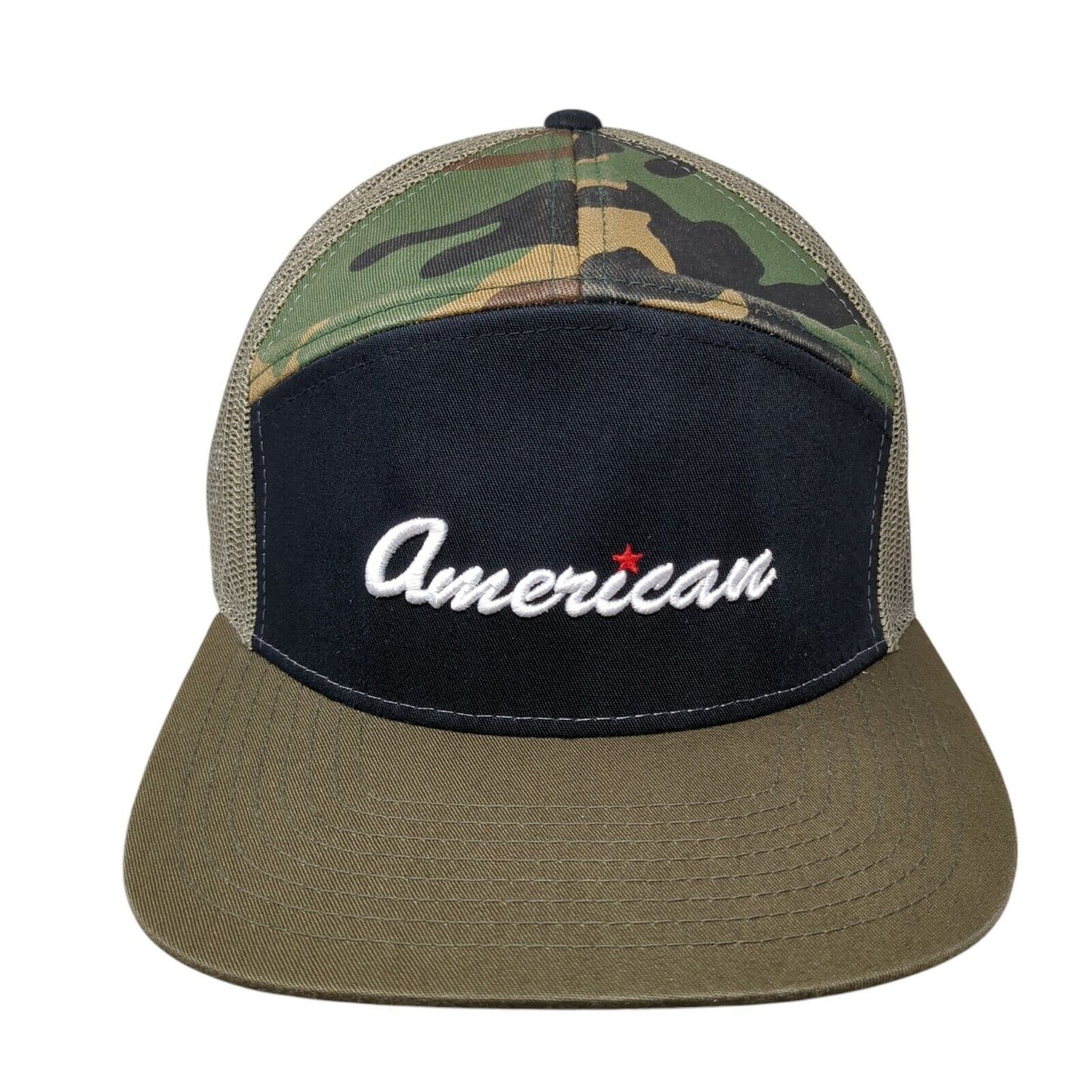 American Snapback Trucker Hat Multicolor OS Adjustable Mesh Back Richardson