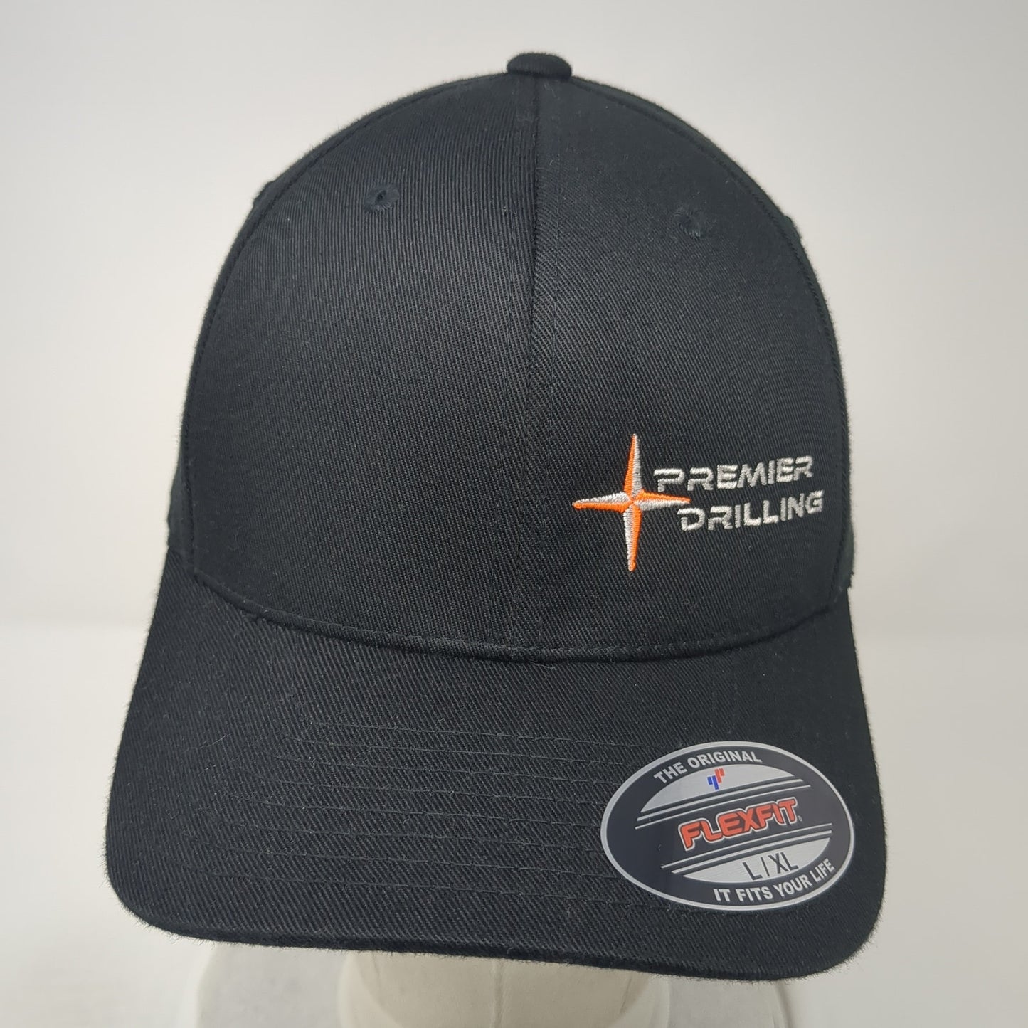 Premier Drilling Fitted Baseball Cap Black XL Lightweight Embroidered Flexfit