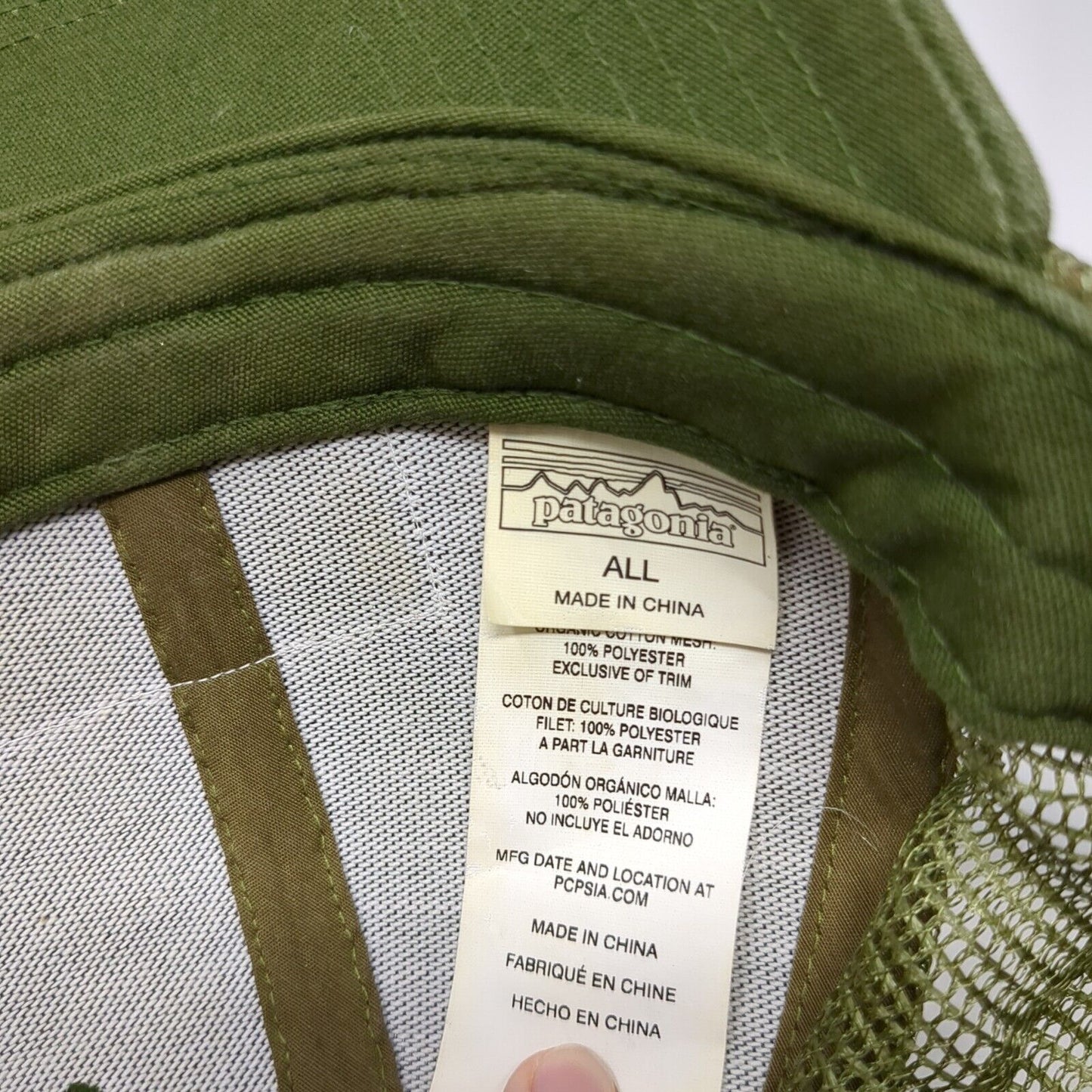 Patagonia Mountain Patch Snapback Trucker Hat Green One Size Mesh Back