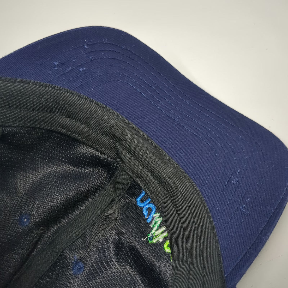 Baseball Cap Blue One Size NCWIT Logo Distressed Slideback Cotton Hat Green