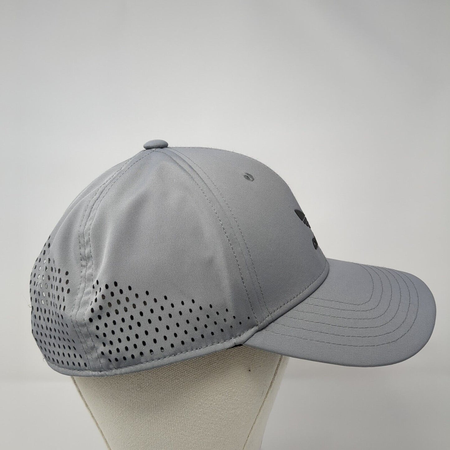 Adidas Trefoil Snapback Hat Gray One Size Solid Adjustable Perforated