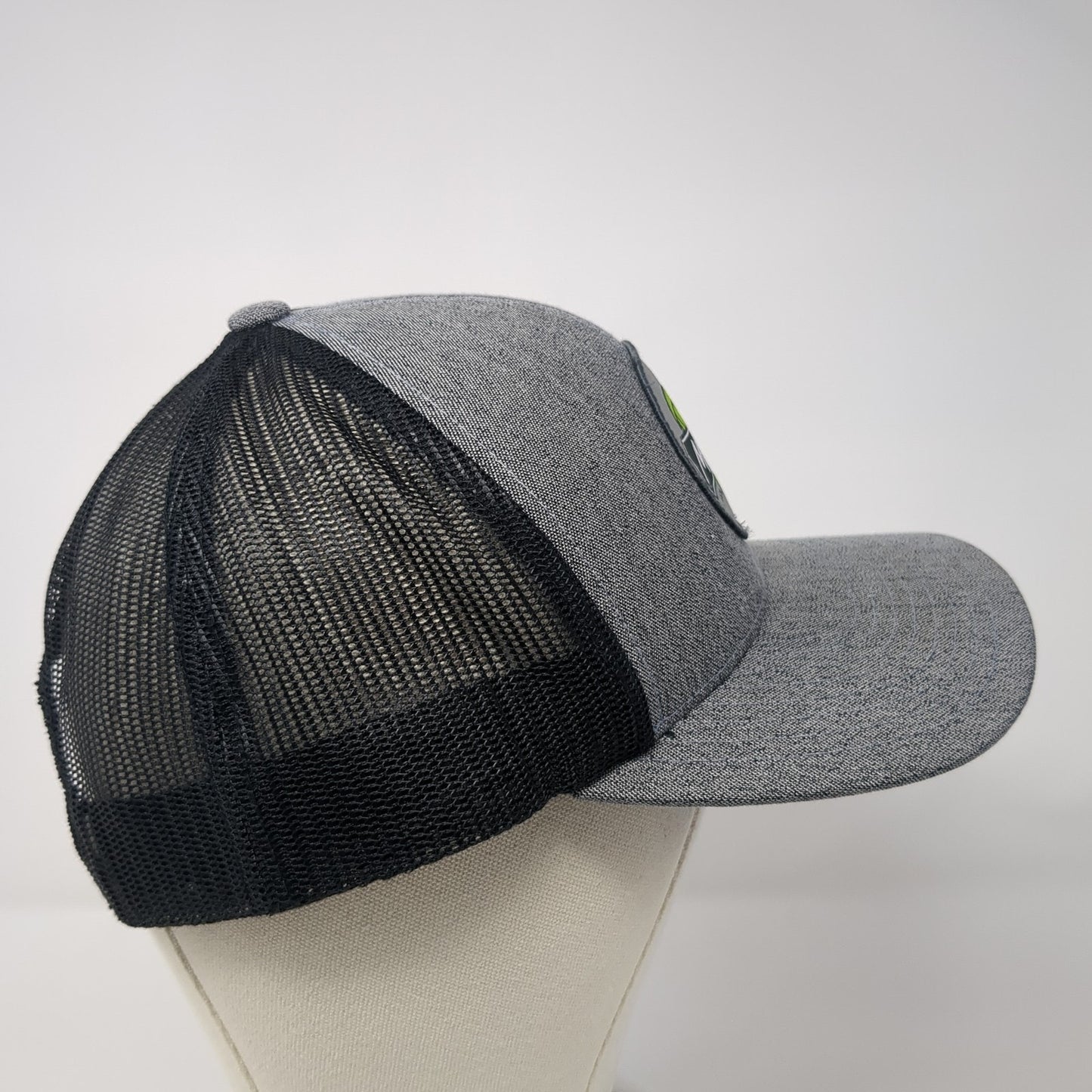 Mill 95 Patch Mesh Back Trucker Hat Gray One Size Pacific Headwear