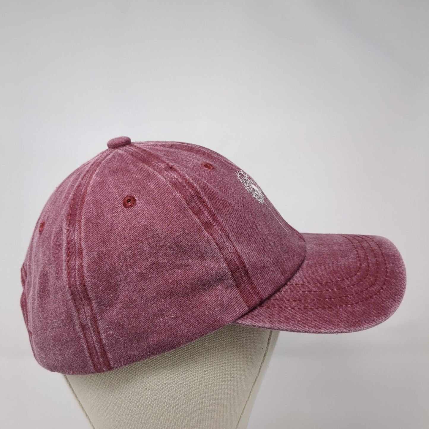 Just Breathe Slideback Hat Red One Size Adjustable Vent Holes 6 Panel