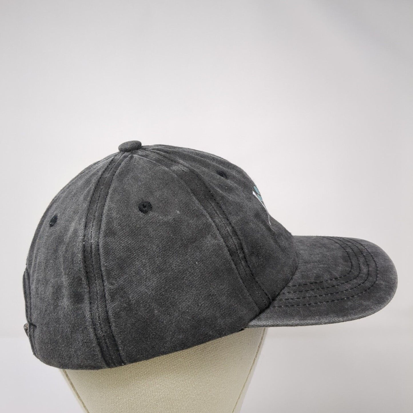 Love Slideback Hat Gray One Size Adjustable 6 Panel Vented Holes Cotton