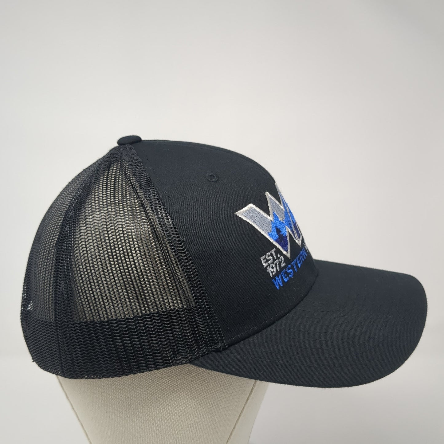 WM Western Mountain Est 1972 Snapback Trucker Hat Black OS Mesh Back Yupoong