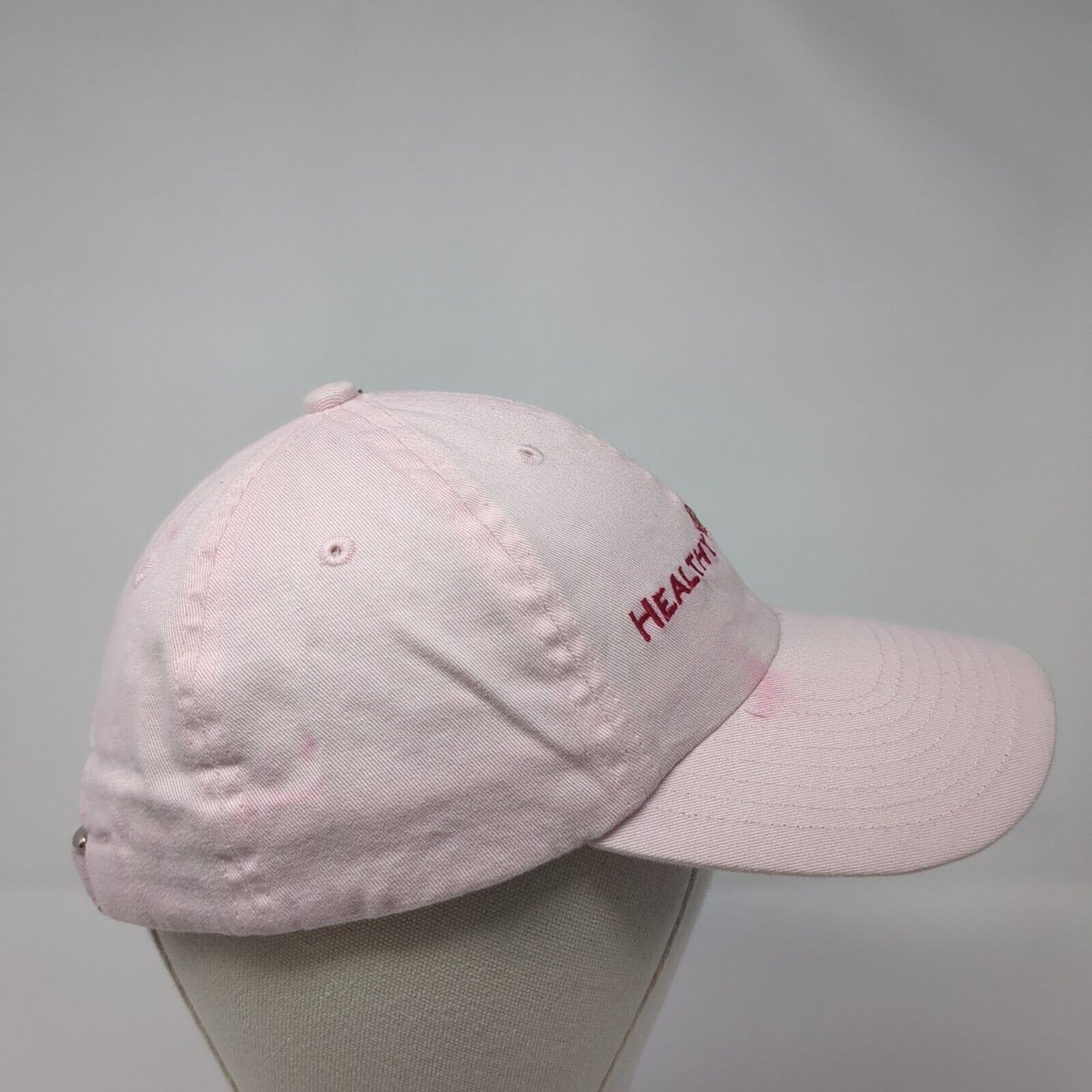 Healthy Woman Slideback Hat Pink One Size Solid Adjustable Embroidered