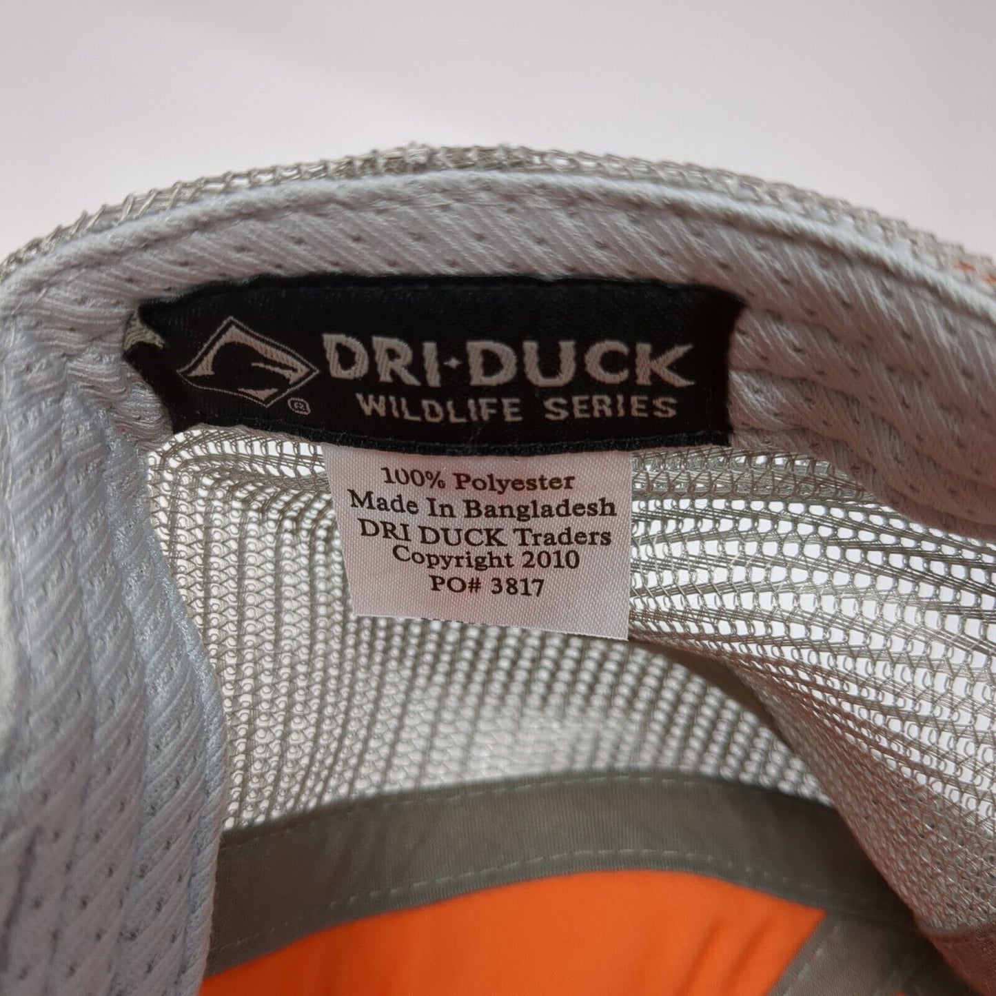 Dri-Duck Strapback Trucker Hat Orange One Size Mesh Back Wildlife Series