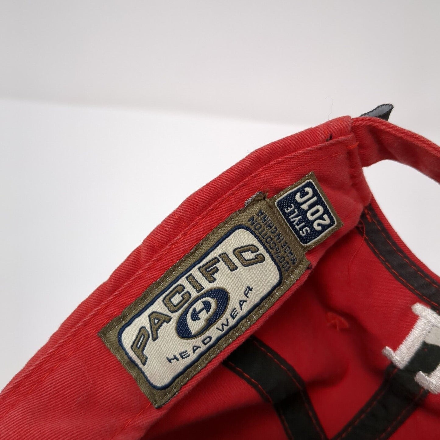 Bear Paw Slideback Hat Red OSFA Adjustable Embroidered Pacific Headwear