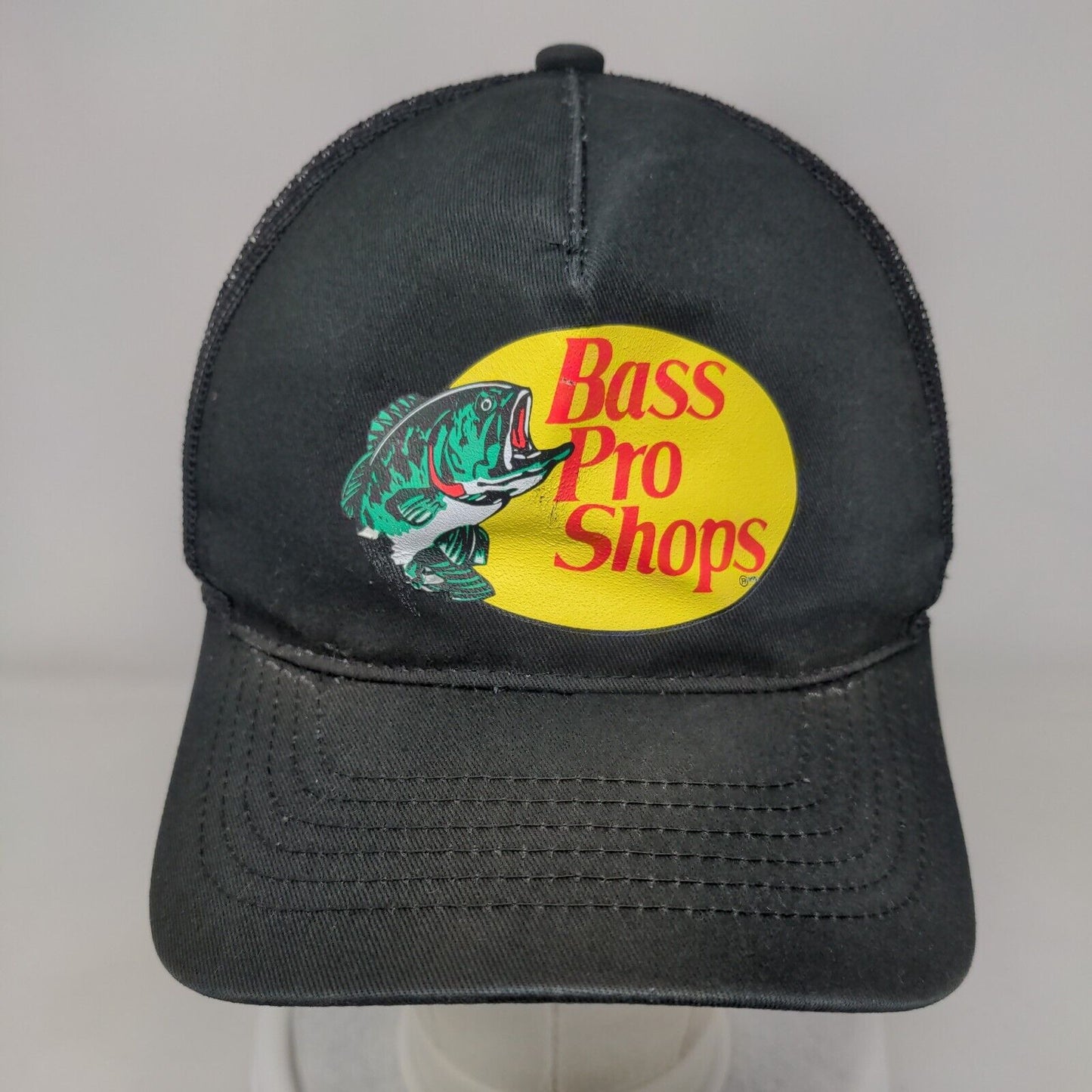 Bass Pro Shops Snapback Mesh Back Trucker Hat Black OSFM Fishing Outdoor
