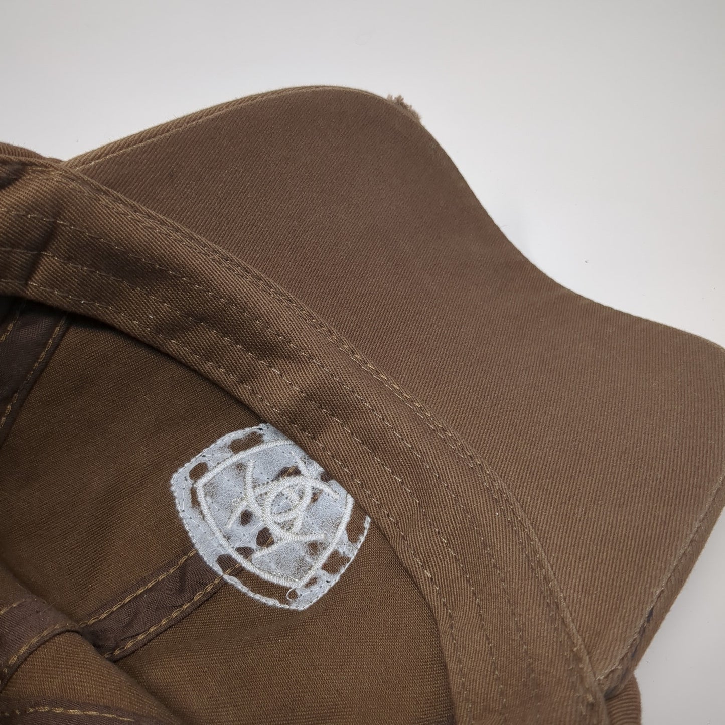 Ariat Strapback Baseball Cap Brown One Size Adjustable Distressed Lace Trim