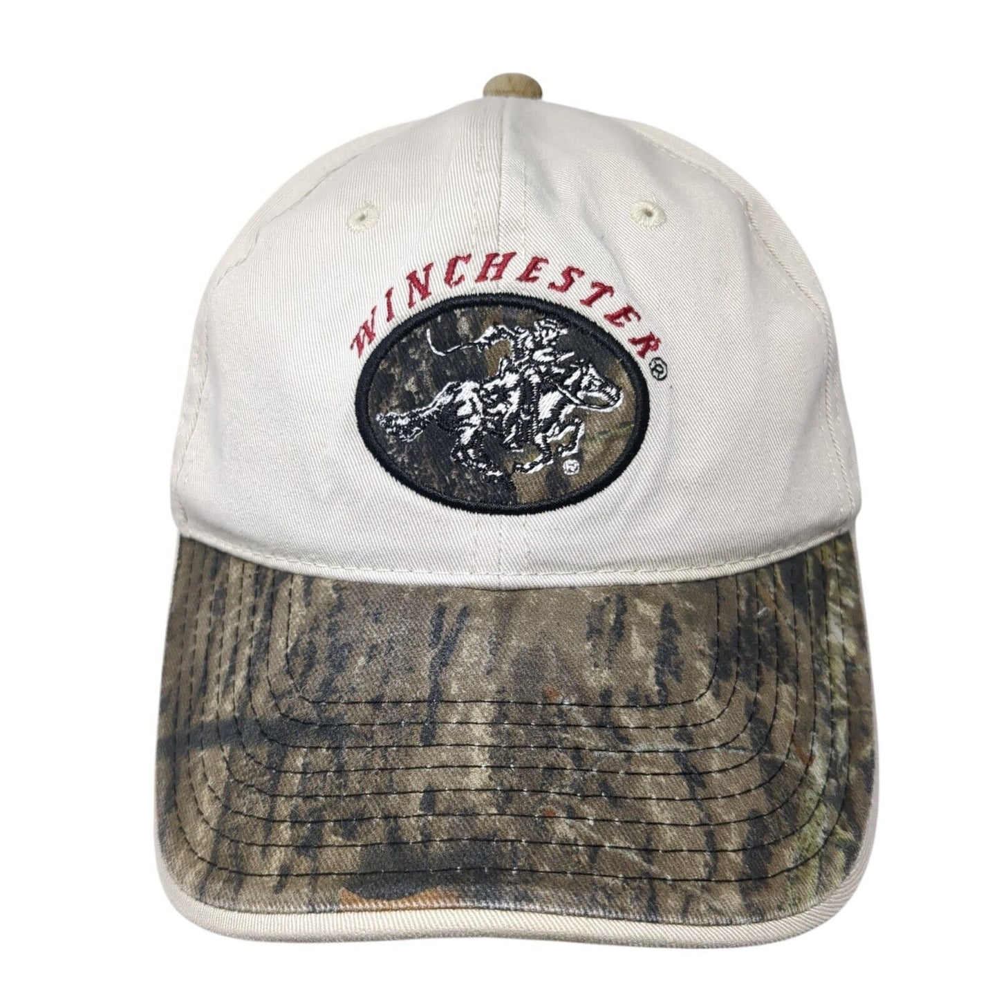 Winchester Slideback Hat Tan One Size Adjustable Embroidered Camo Trim