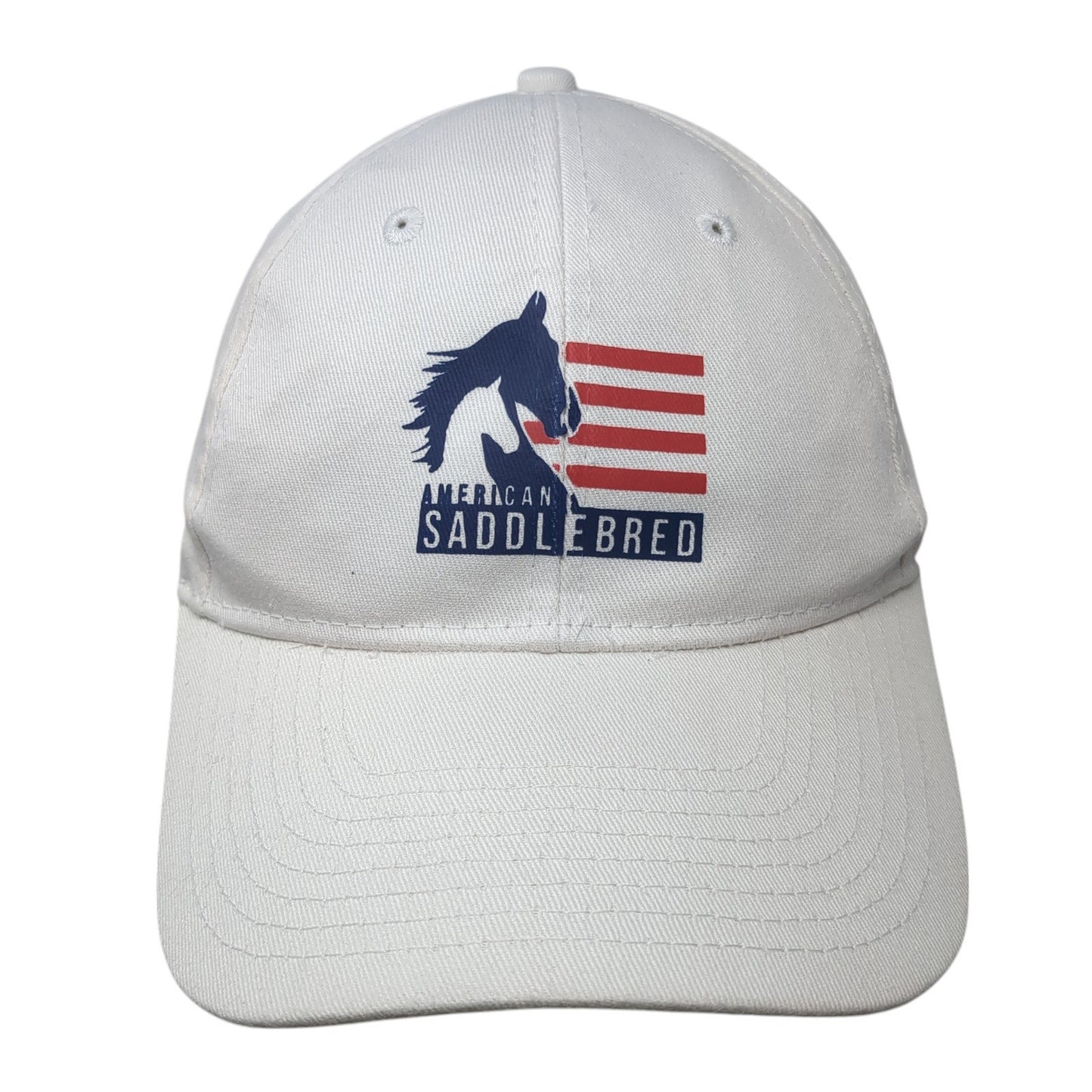 American Saddlebred Strapback Hat White One Size Elisabeth Goth LLC