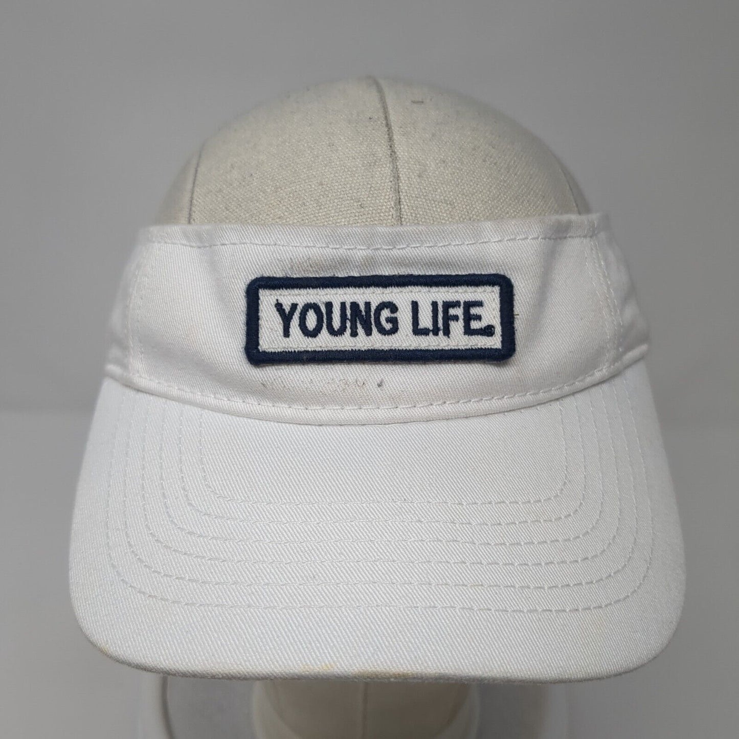 Young Life Patch Slideback Visor Hat White One Size Adjustable Legacy
