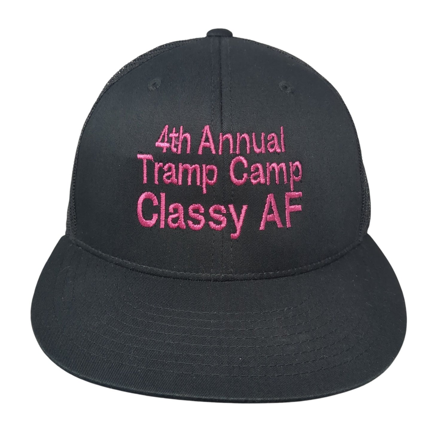 4th Annual Tramp Camp Classy AF Snapback Trucker Hat Black OS Pacific Headwear
