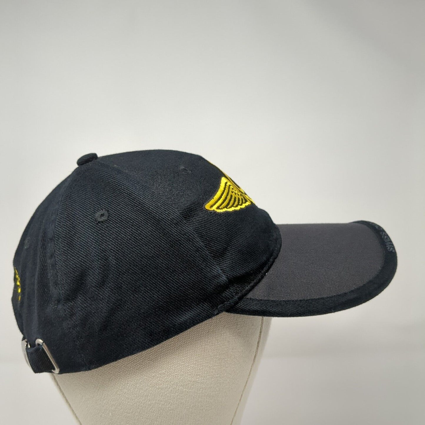 Breitling Slideback Hat Black OSFA Embroidered Swiss Chronographs Anchor Logo