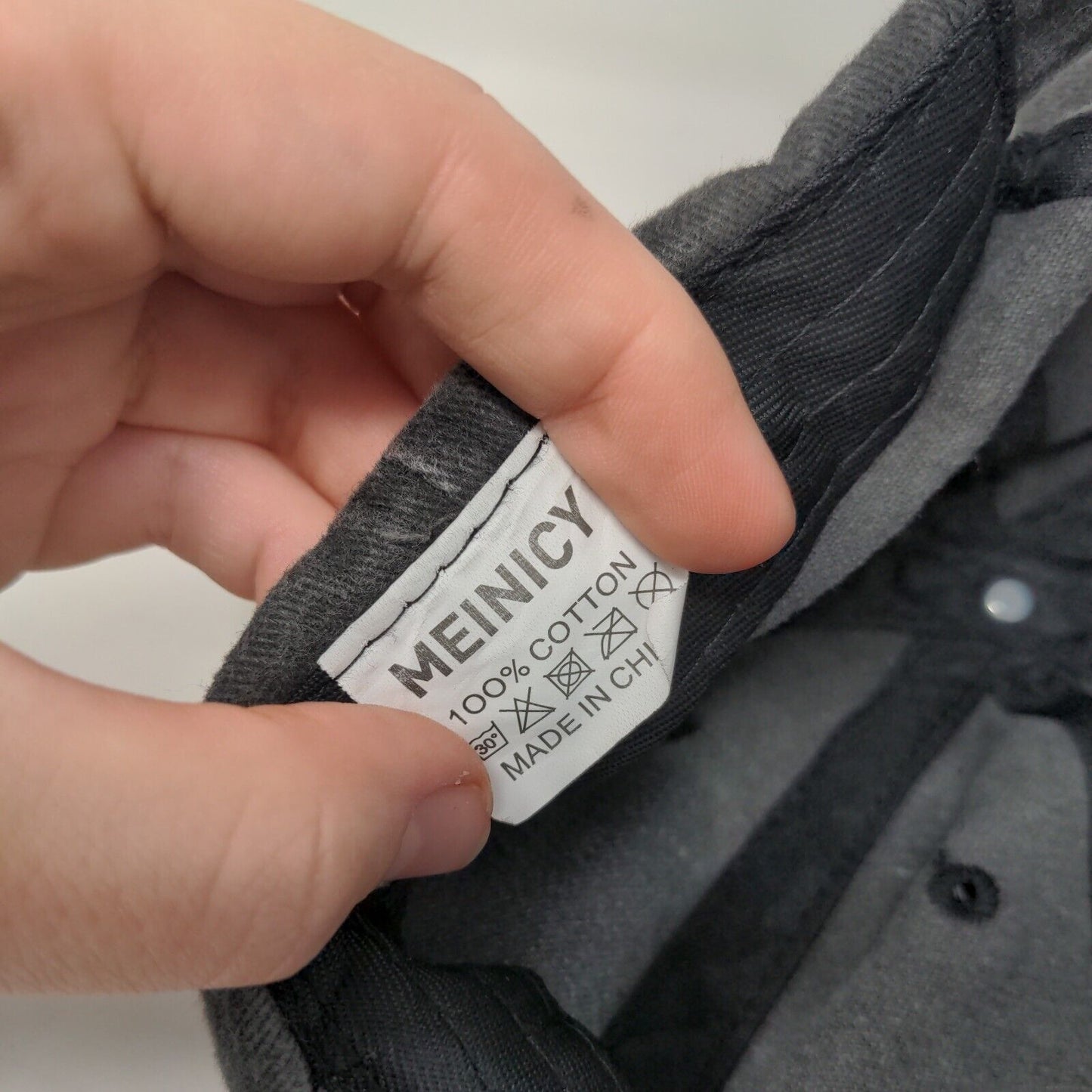 Meinicy Slideback Hat Gray One Size Adjustable Solid Blank Vent Holes