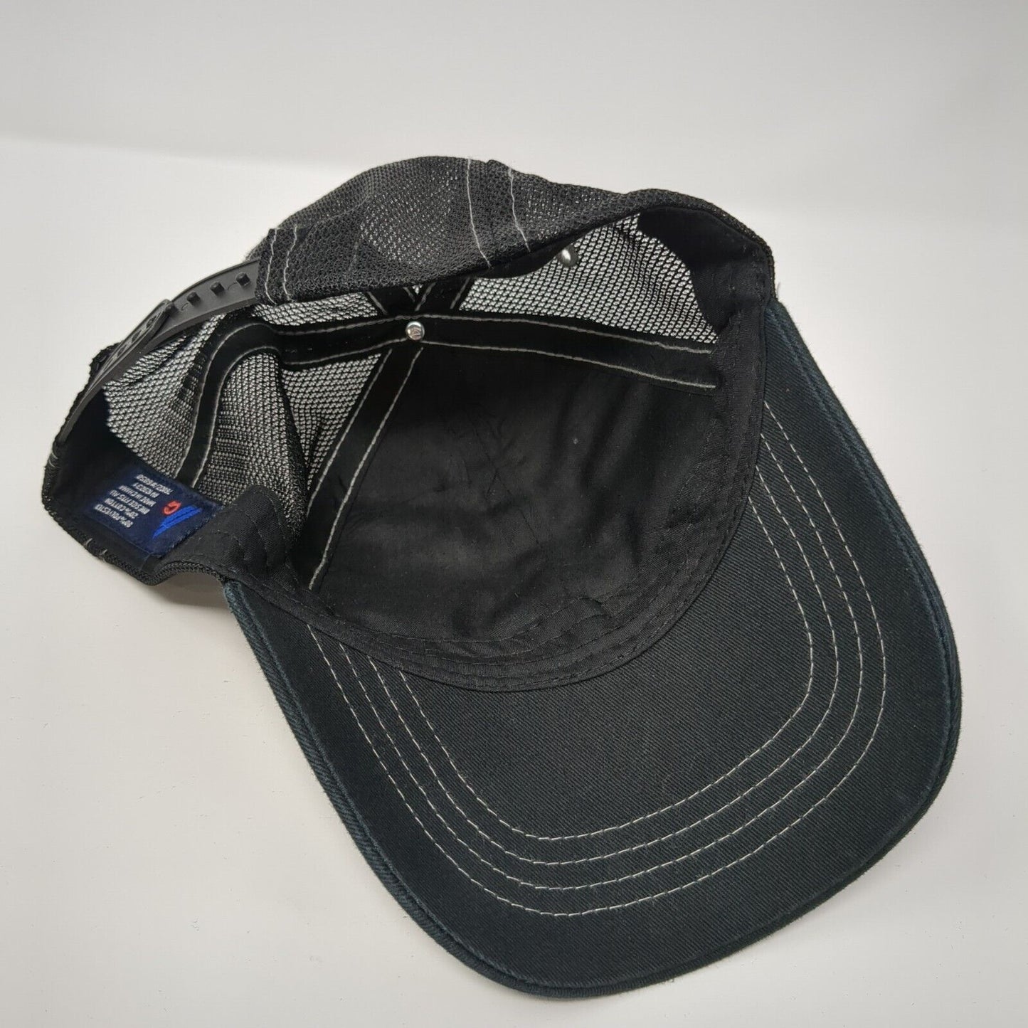 Aqua Design Snapback Trucker Hat Black One Size Mesh Back Colorblock HG