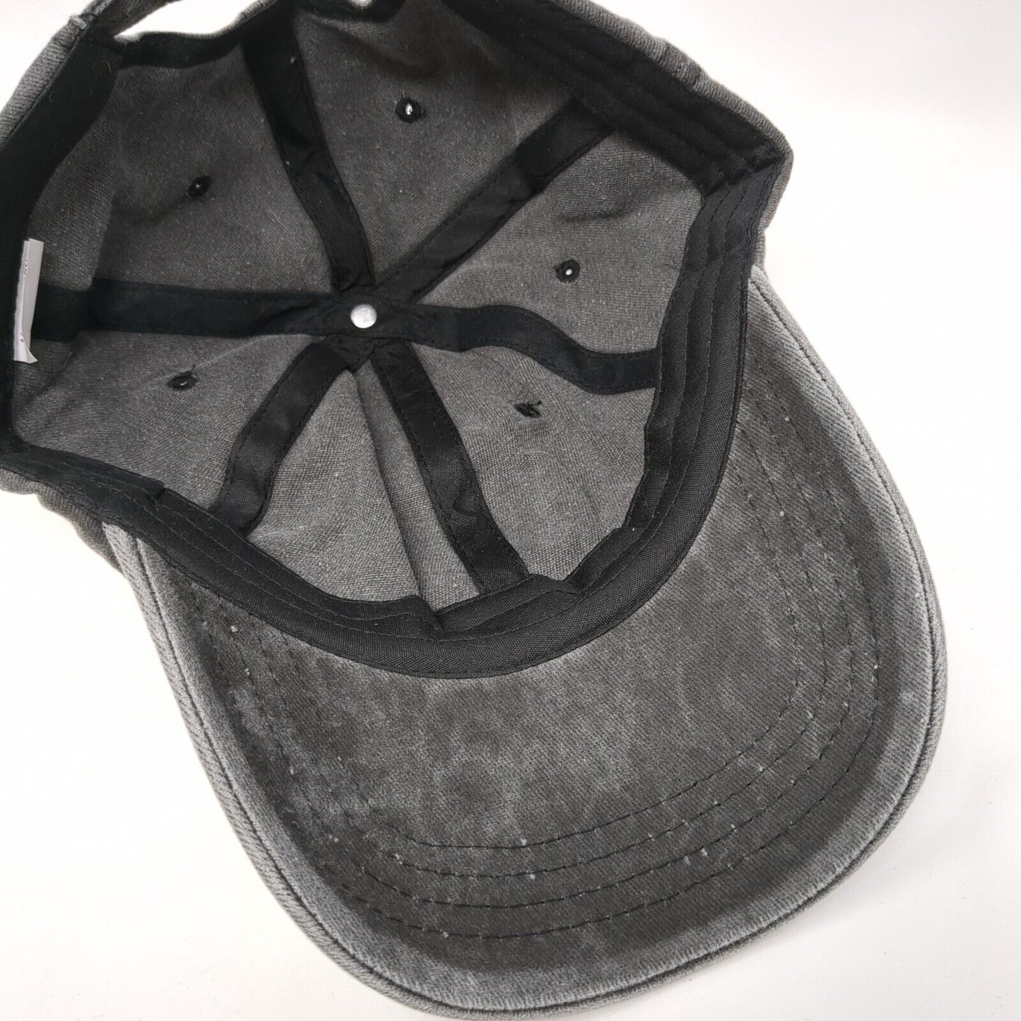 Just Breathe Slideback Hat Gray One Size Adjustable Vented Holes 6 Panel Cotton