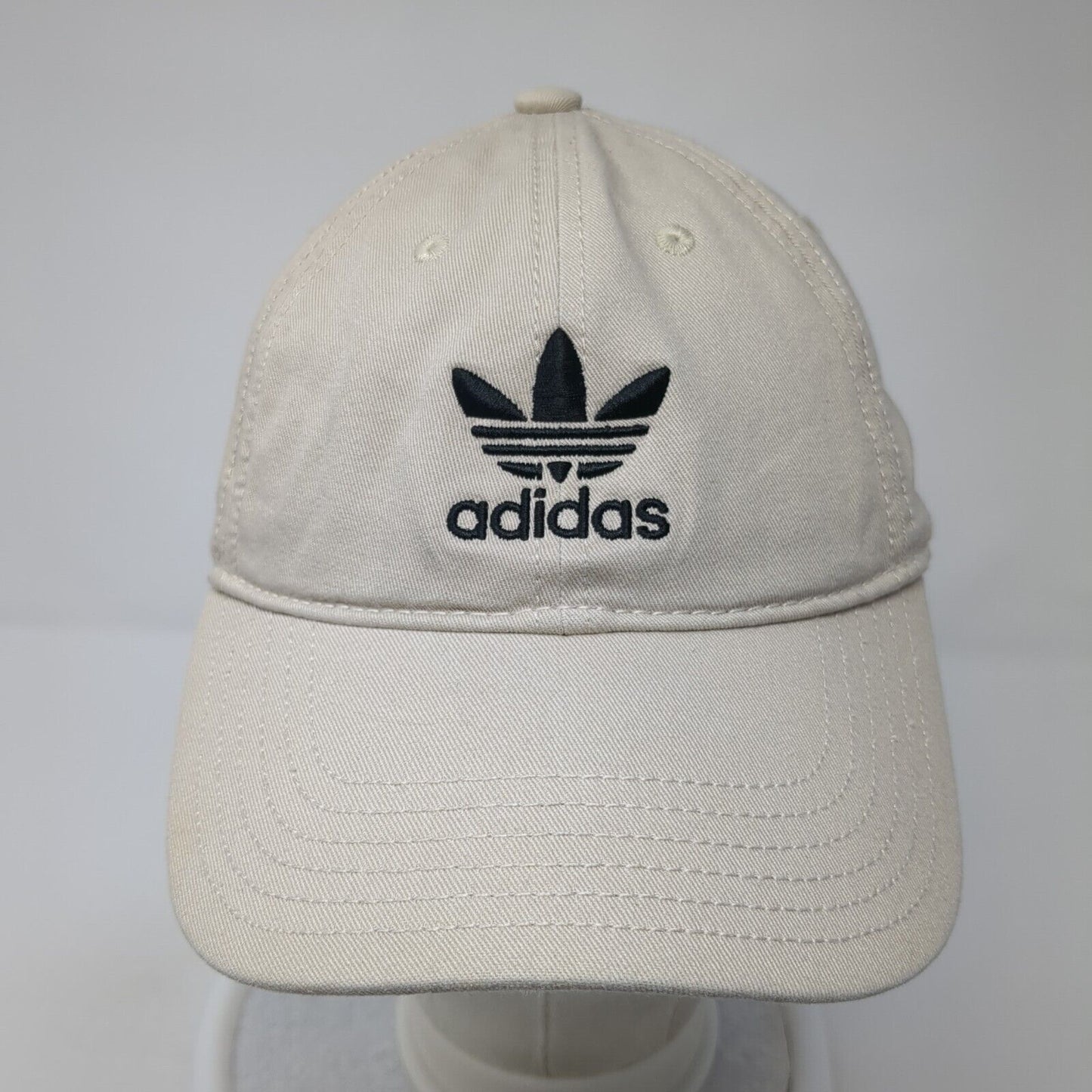 Adidas Trefoil Slideback Hat Tan One Size Adjustable Embroidered Logo
