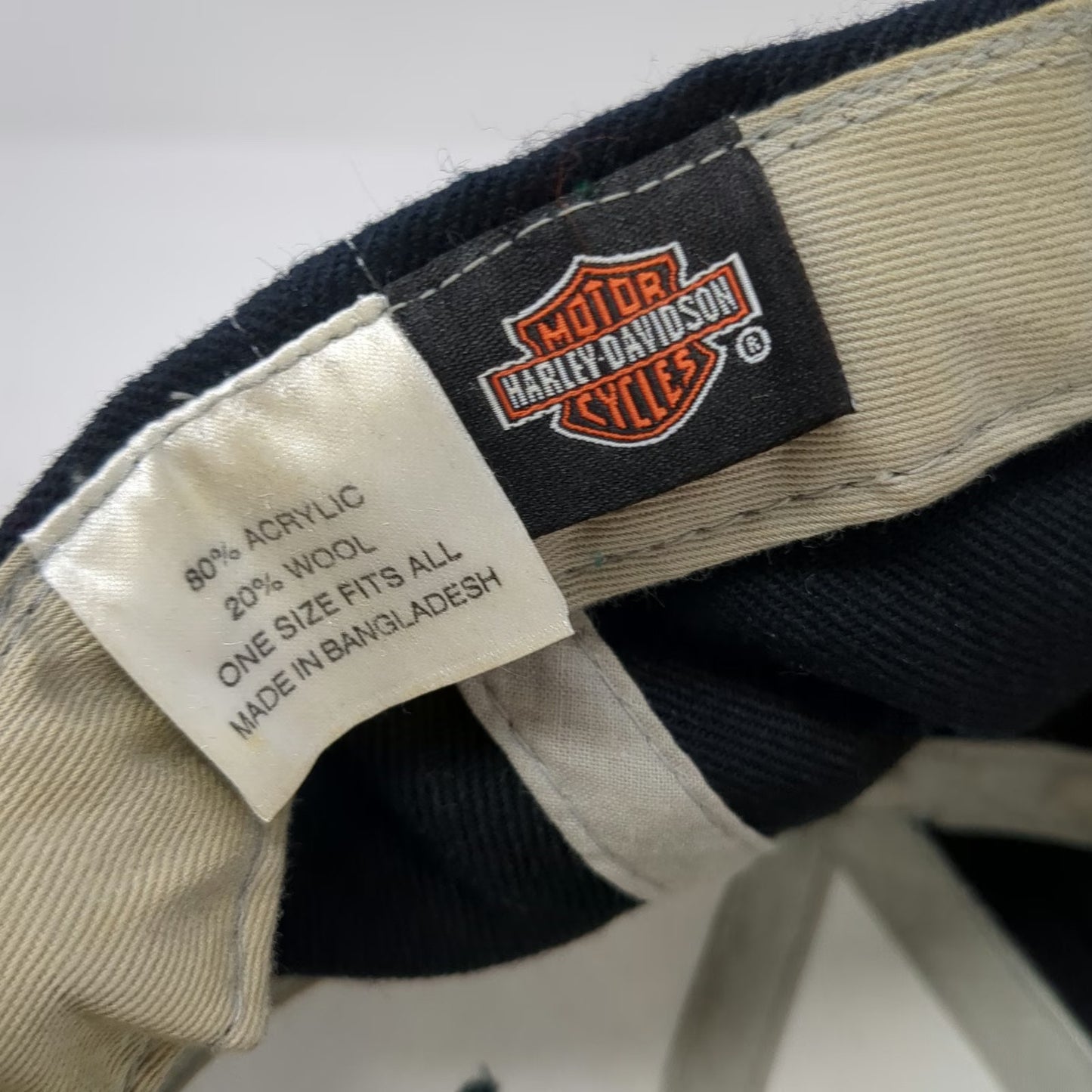 Harley-Davidson Baseball Cap Blue One Size Strapback Logo Shield Embroidered Hat