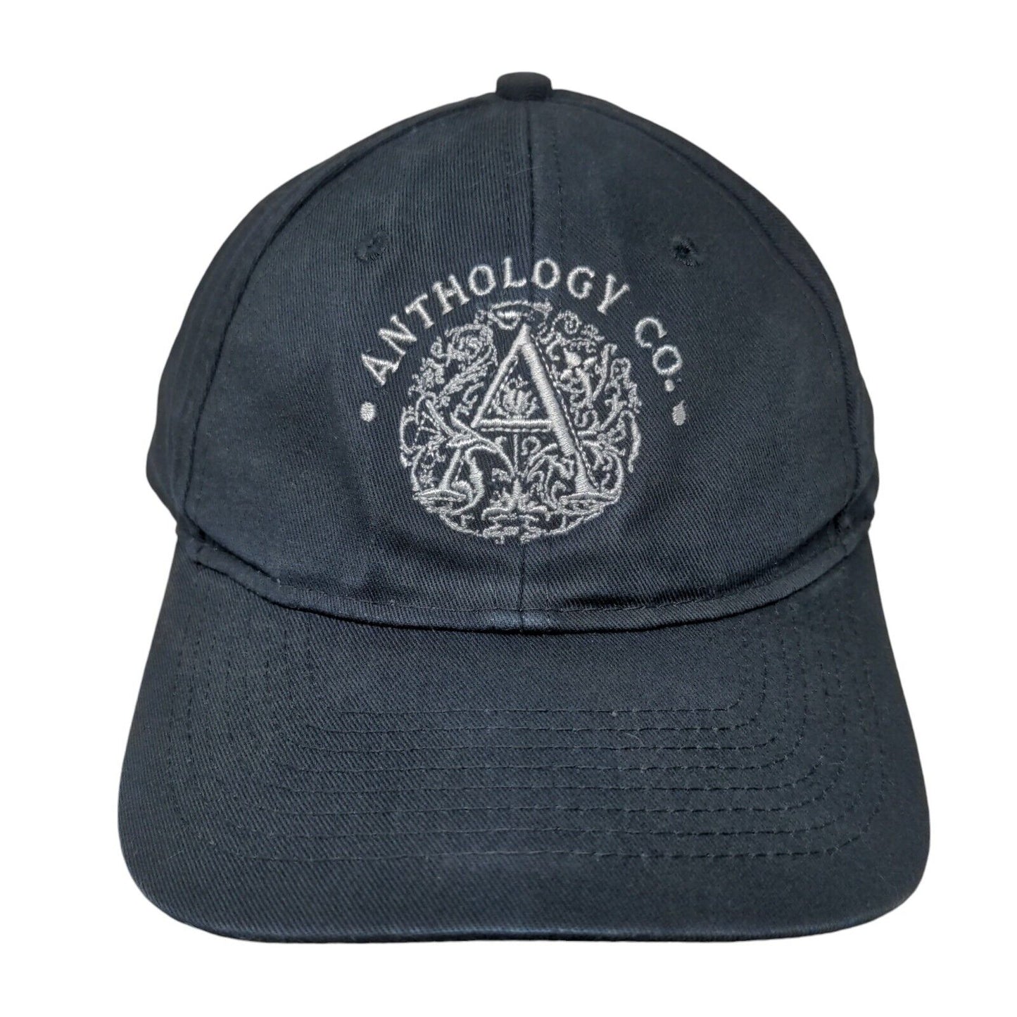 Anthology Co. Strapback Hat Blue One Size Adjustable Embroidered Port & Company