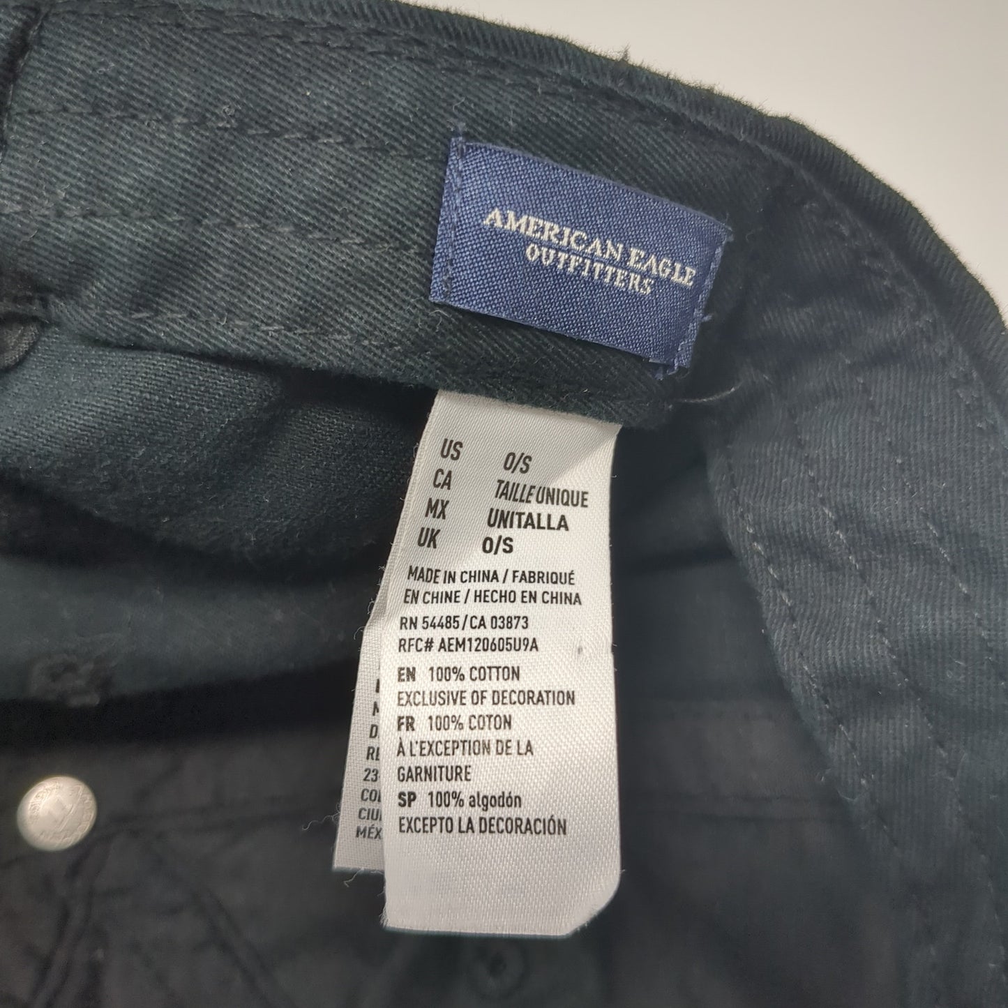 77 Flag Slideback Baseball Cap Black OS Adjustable Patriotic American Eagle