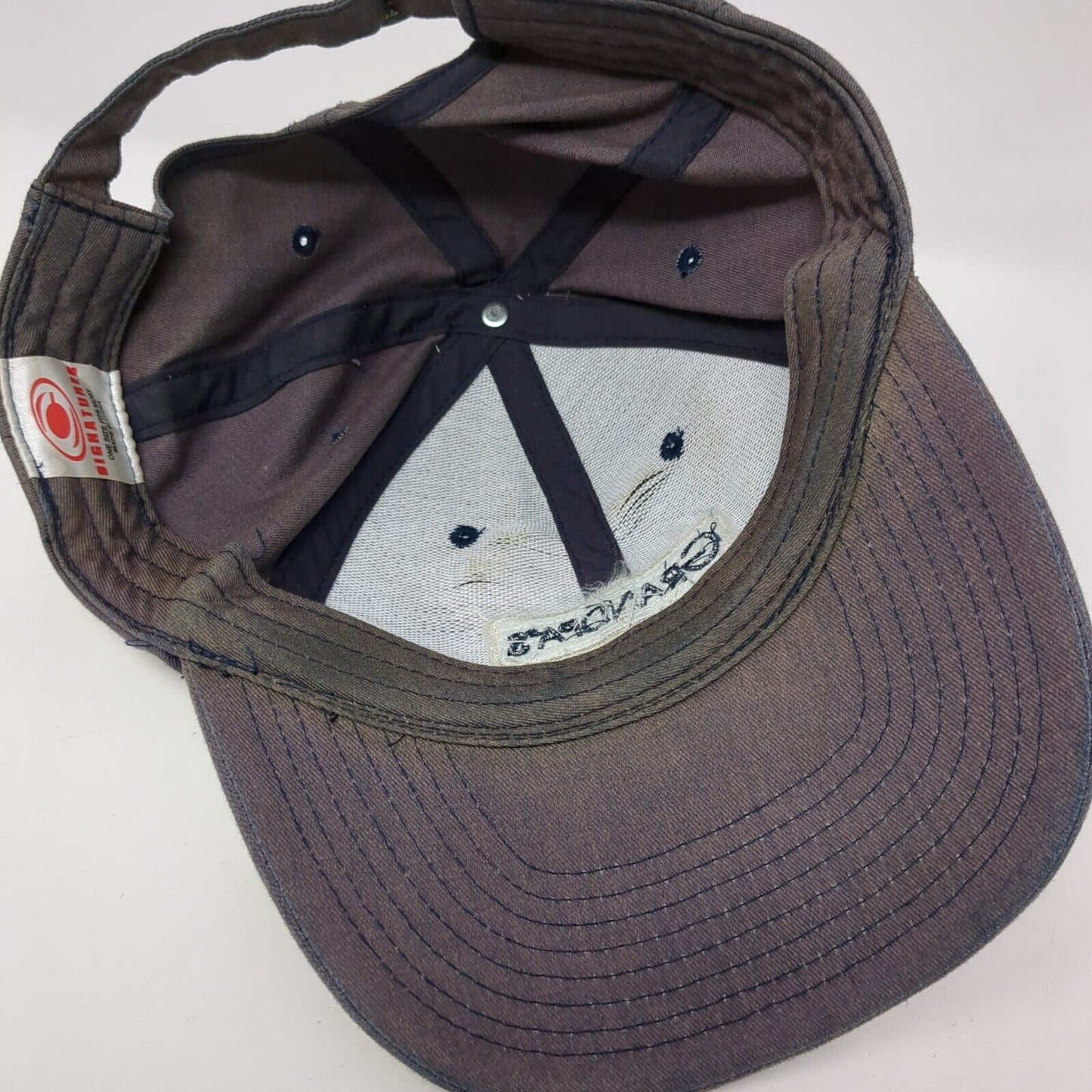 Grandpa's Lucky Cap Slideback Hat Gray One Size Embroidered Signatures