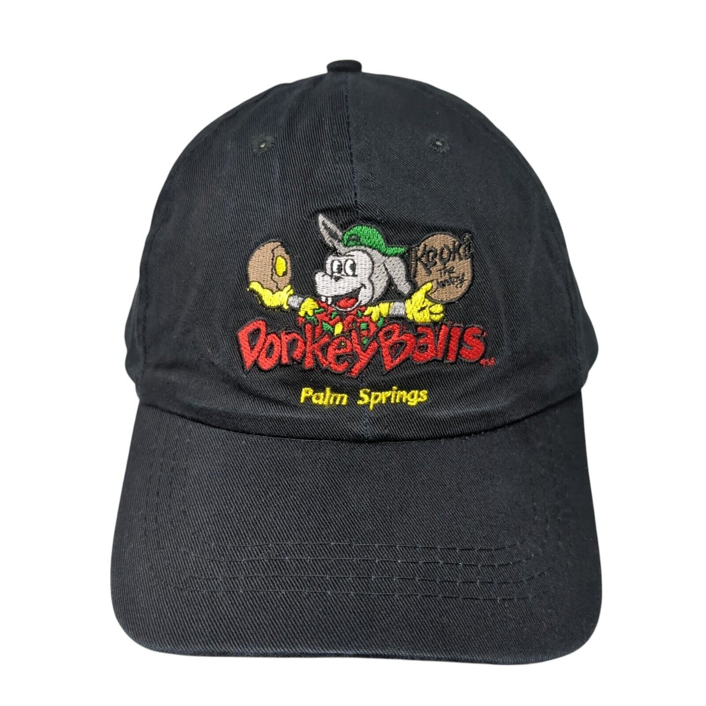 Donkey Balls Palm Springs Slideback Hat Black One Size Embroidered 6 Panel AMC