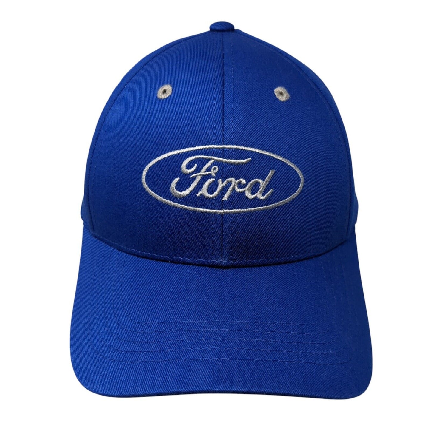 Ford Strapback Hat Blue One Size Embroidered Checkered Flag Sports