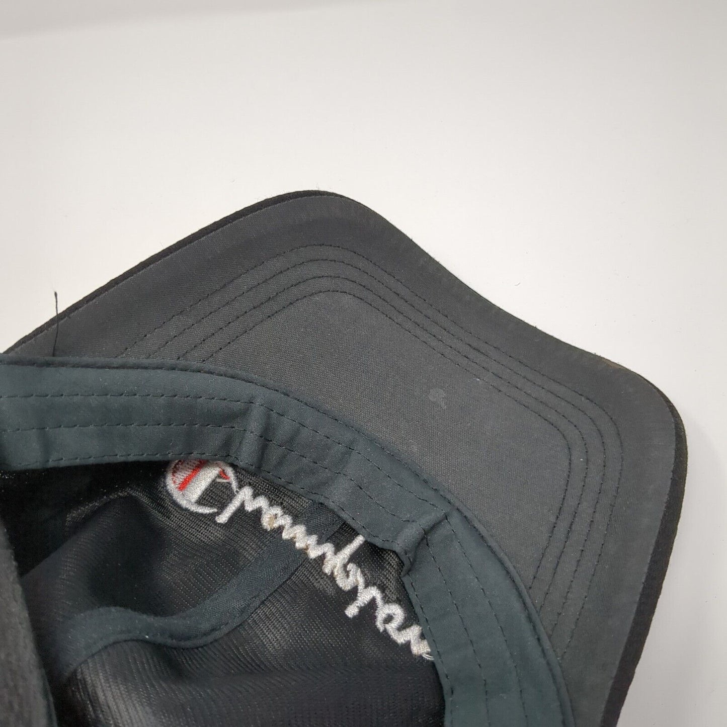 Champion Strapback Hat Black One Size Adjustable Embroidered 6 Panel