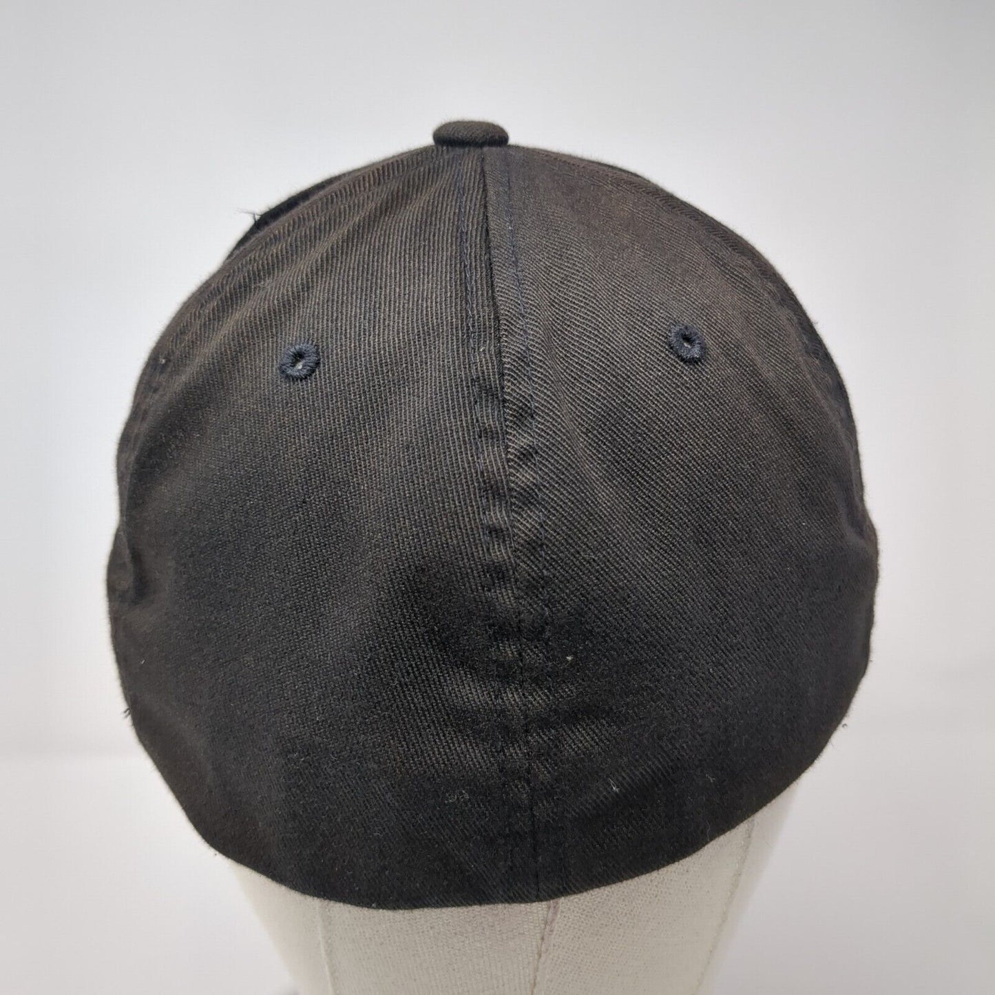 Disc Golf Fitted Hat Black L-XL Stretch Embroidered Flexfit Yupoong