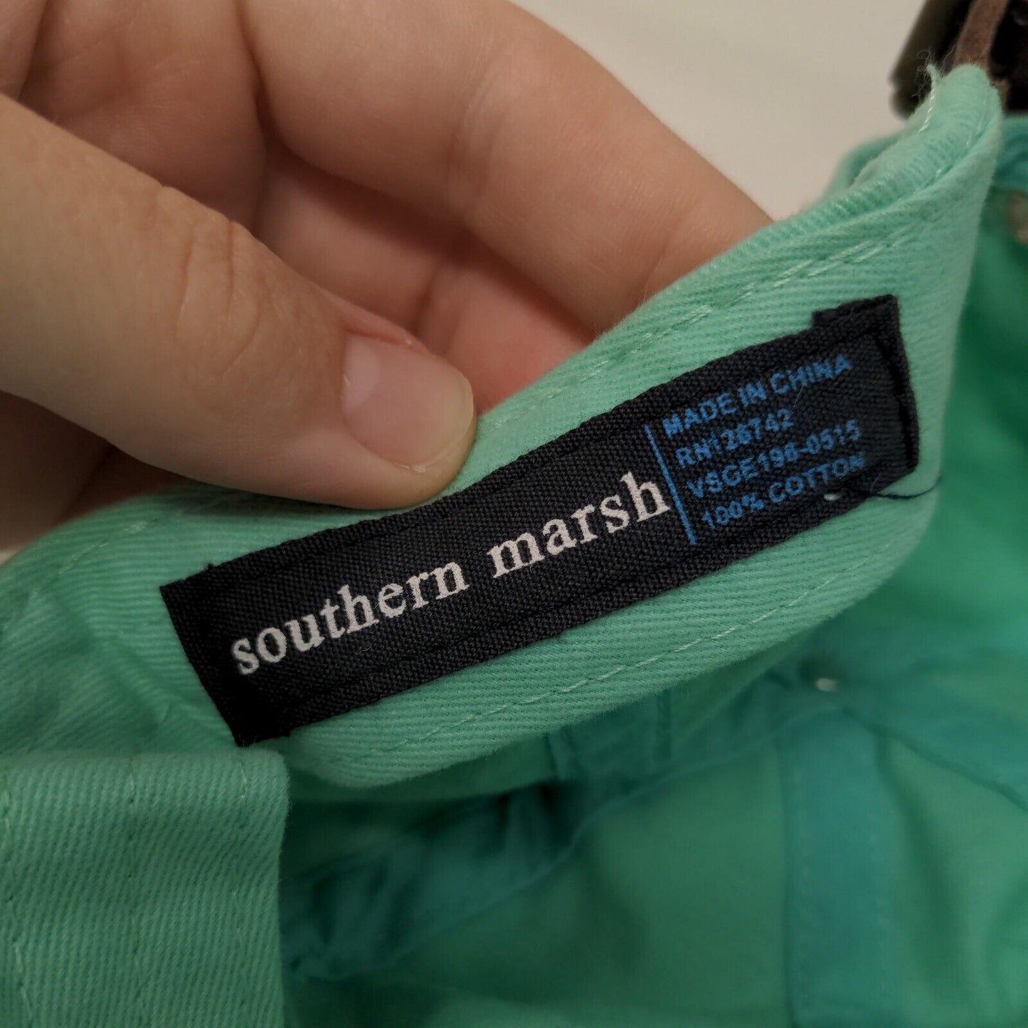 Southern Marsh Duck Strapback Hat Greenish-Blue One Size Embroidered