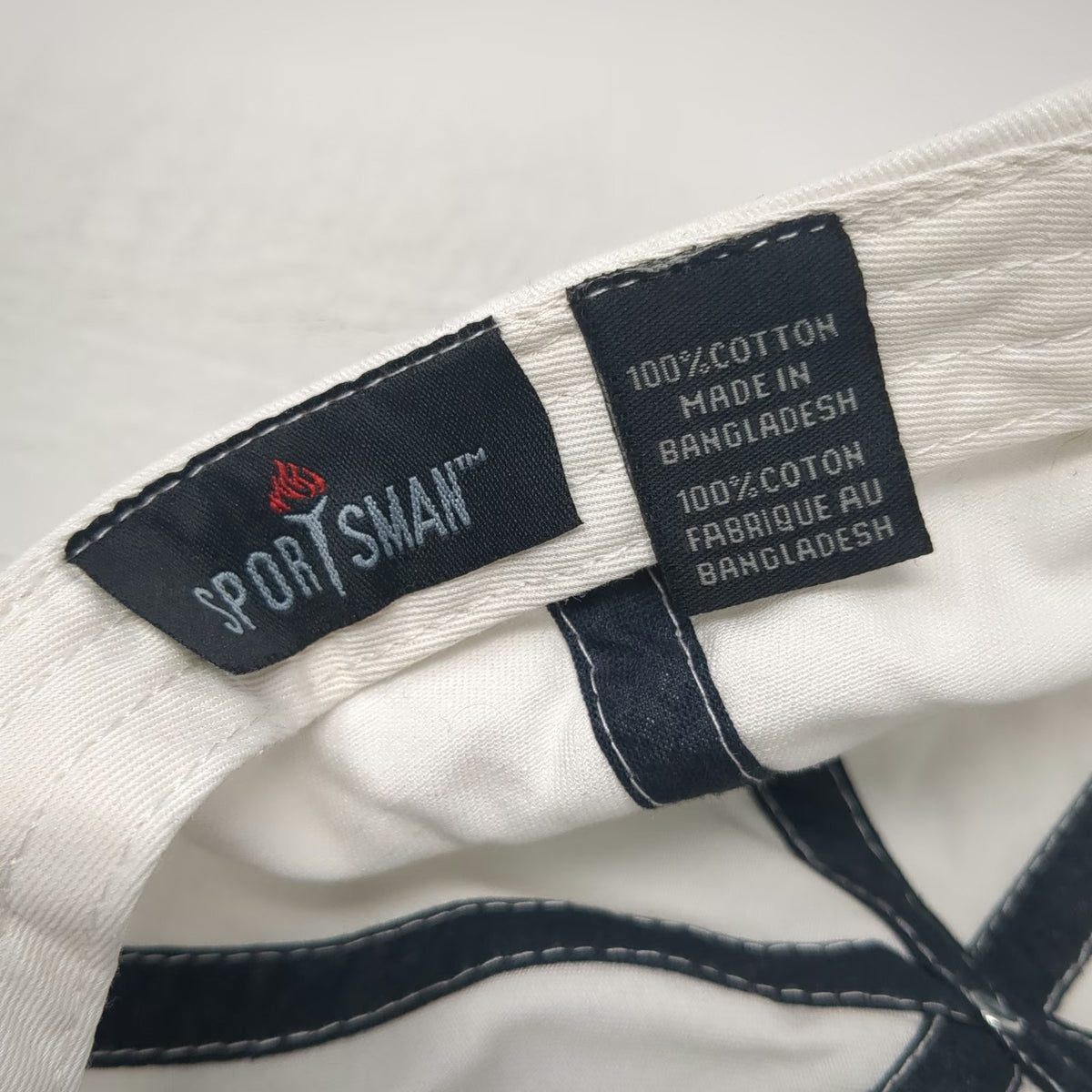 Sportsman Lima One Capital Baseball Cap White One Size Slideback Cotton Logo Hat