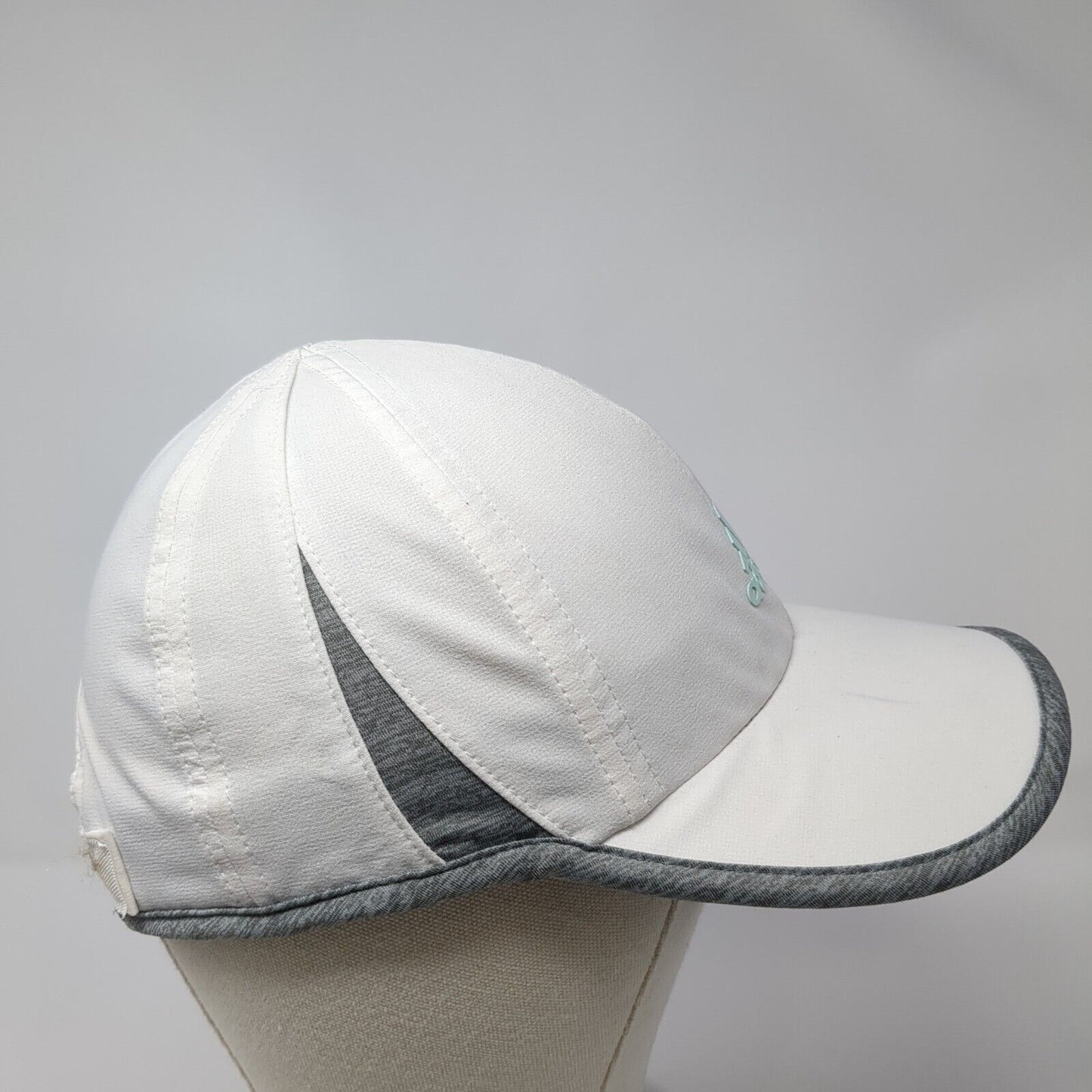 Adidas 3 Stripes Climalite Strapback Hat White One Size Gray Trim
