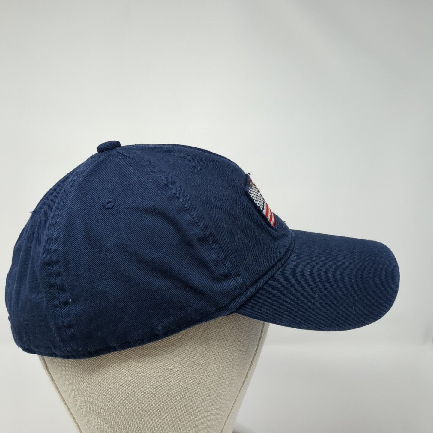 Old Navy Slideback Hat Blue One Size Adjustable American Flag Patch