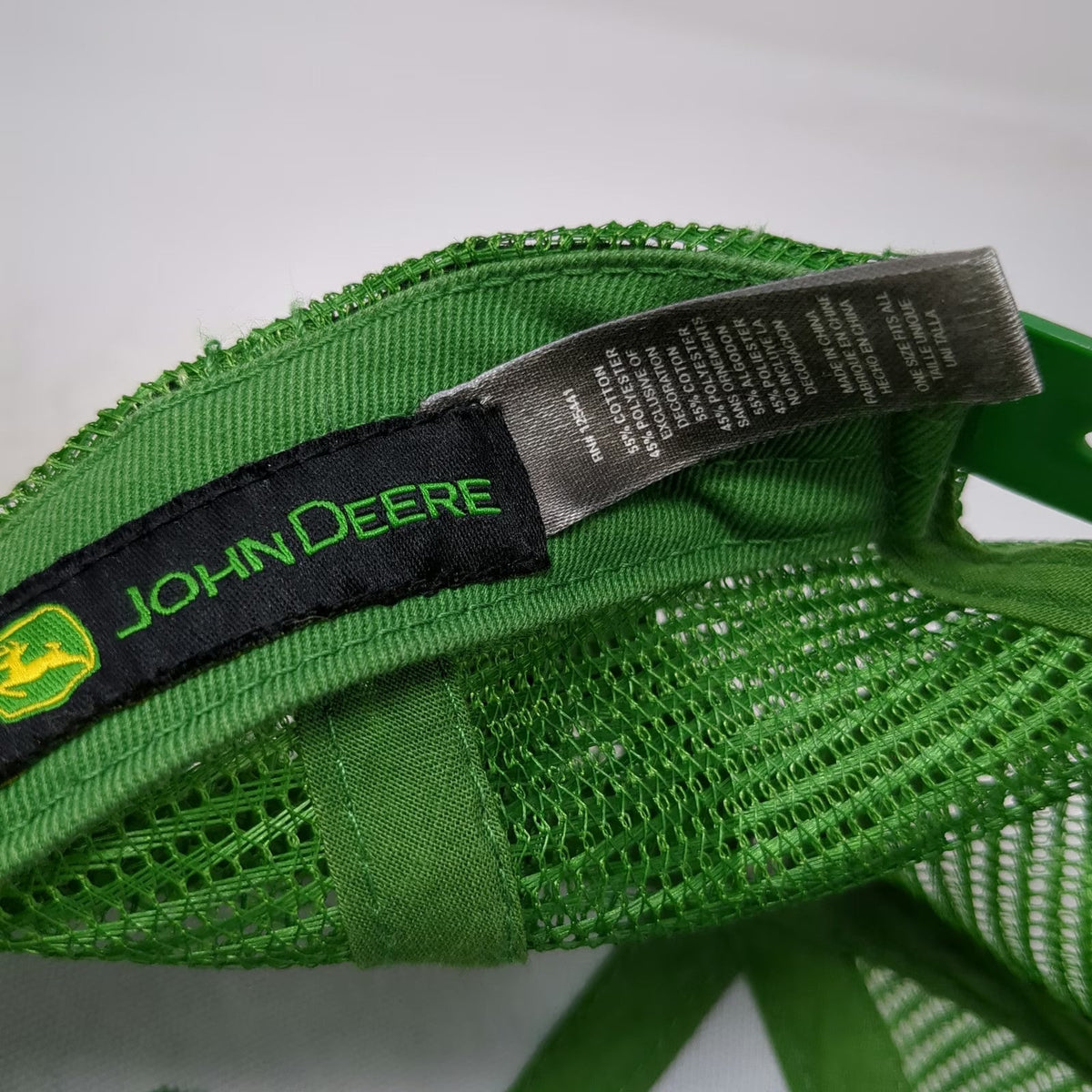 John Deere Trucker Hat Green One Size Mesh Snapback Agriculture Farm Logo Hat