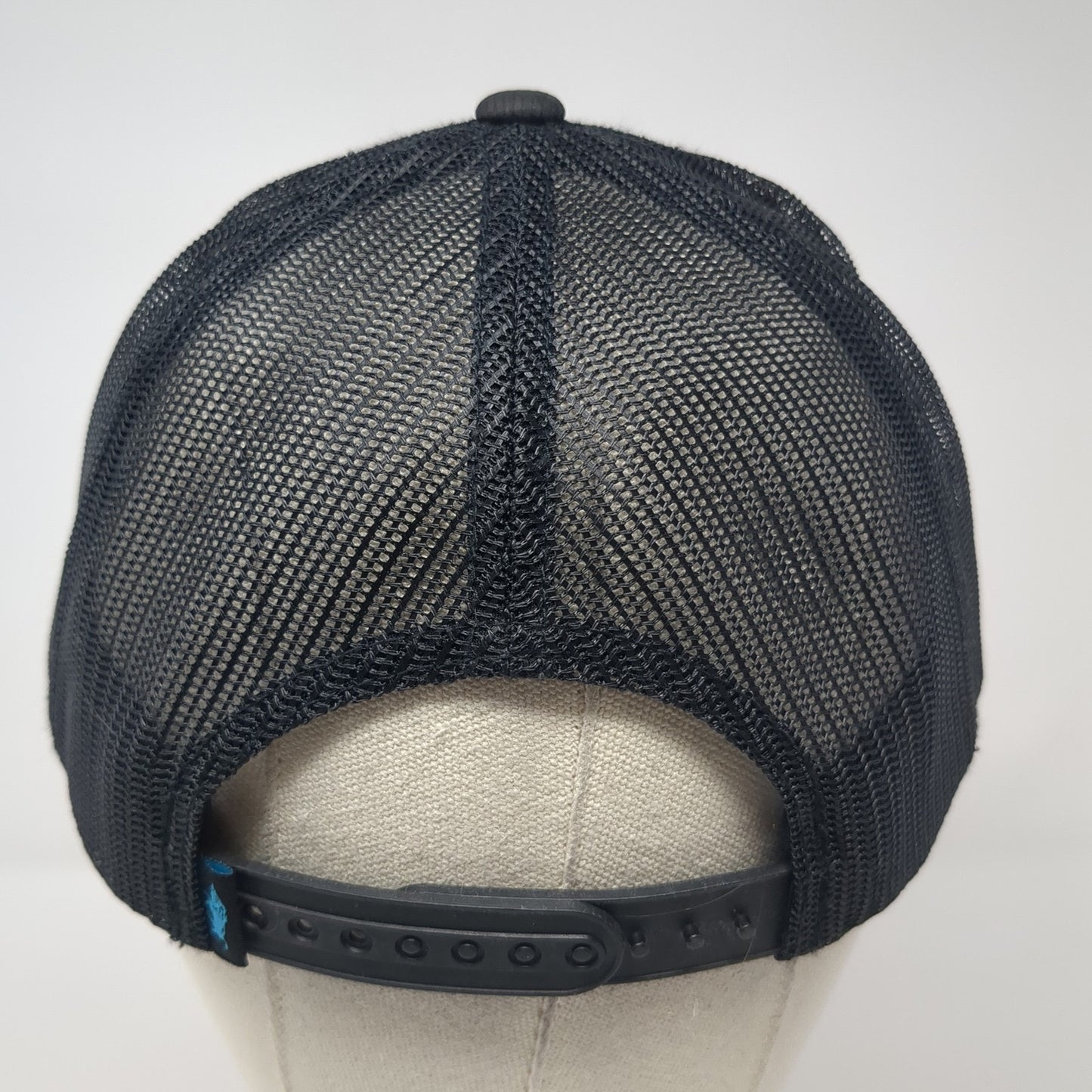 Surfing Blue Pig Snapback Mesh Back Trucker Hat Black One Size Adjustable