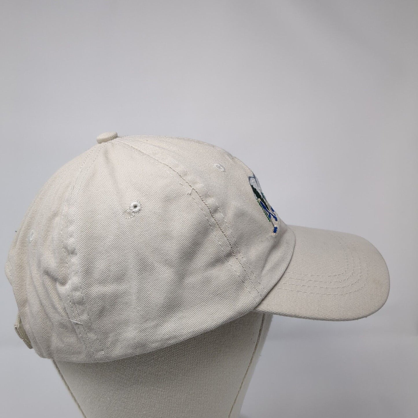 Alaska Strapback Hat Tan One Size Adjustable Embroidered Patriotic 6 Panel