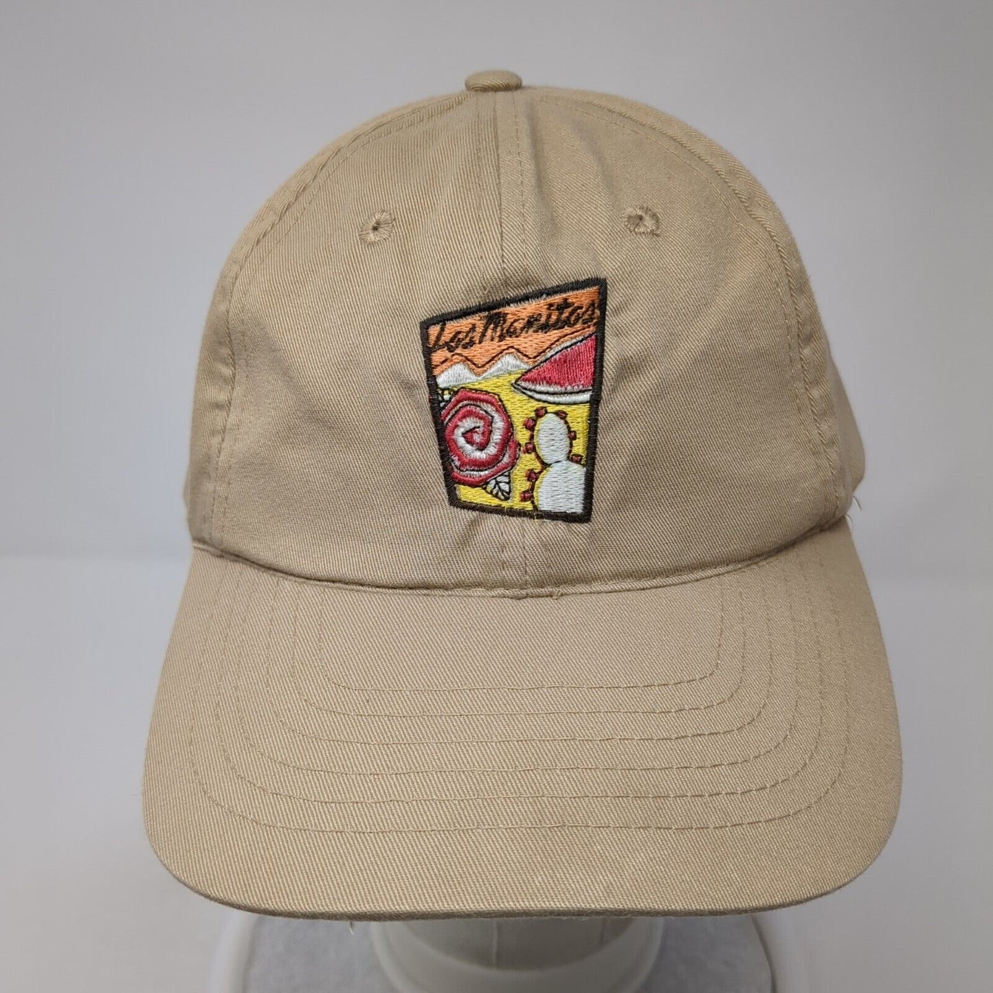 Las Manitas Austin TX Slideback Hat Tan One Size Adjustable Embroidered