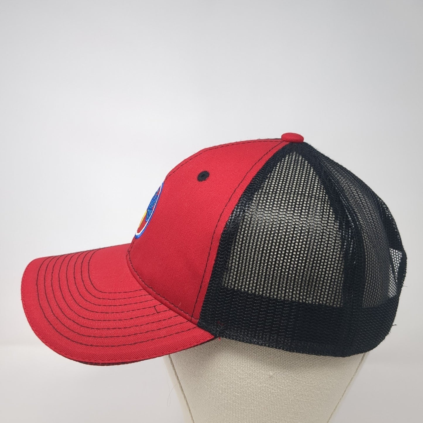 ACH Seeds Logo Strapback Trucker Hat Red One Size Mesh Back Embroidered