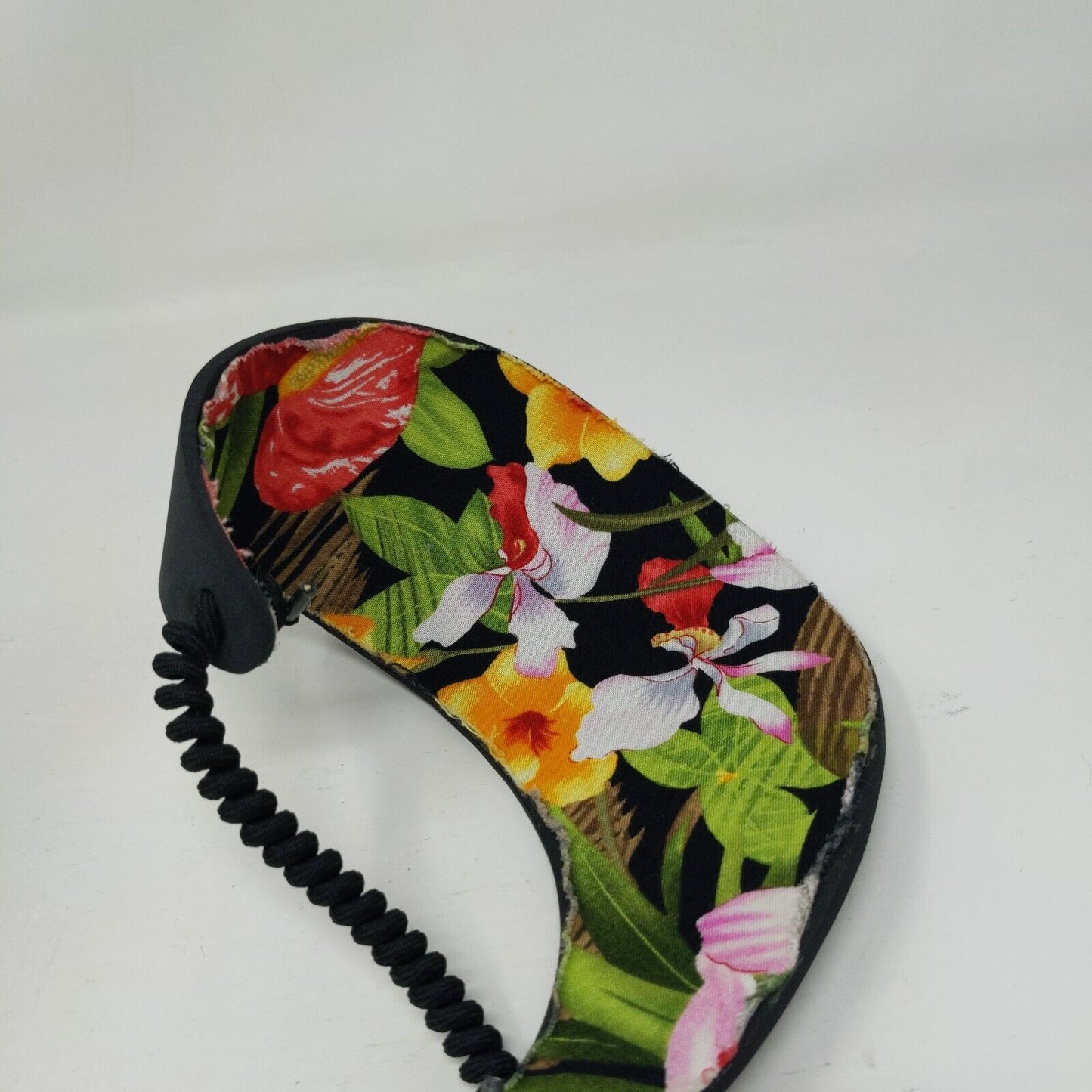 Unbranded Visor Hat Black One Size Telephone Wire Floral Underbrim